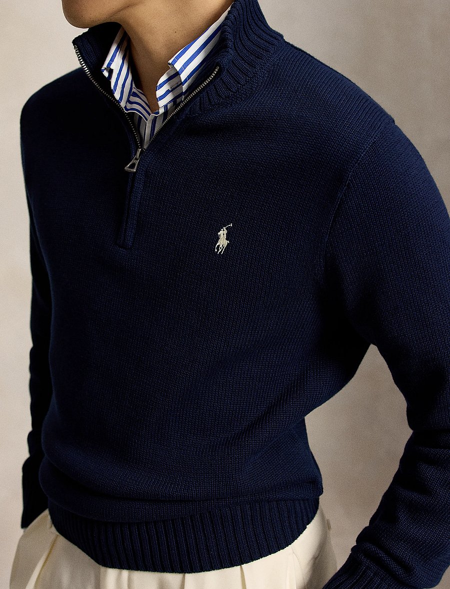 Polo Ralph Lauren - 21/2 COTTON-LSL-PLO - half zip jumpers - hunter navy w/ c8 - 5