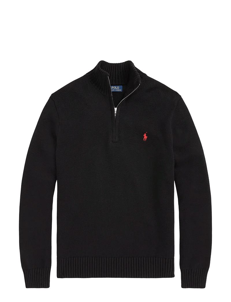 Polo Ralph Lauren - Cotton Quarter-Zip Mockneck Sweater - pullover mit halbem reißverschluss - polo black - 1