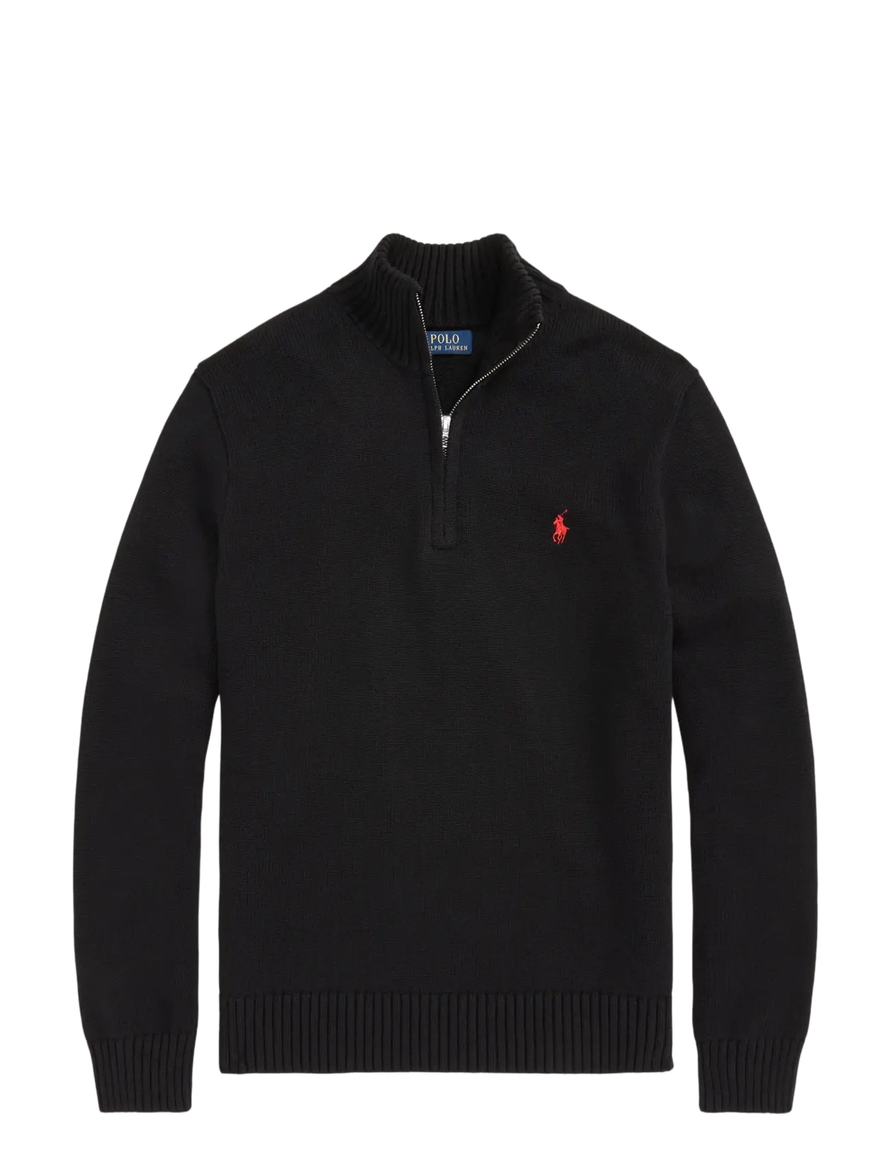 Polo Ralph Lauren Cotton Quarter-Zip Mockneck Sweater - Halfzip strik - POLO BLACK / black