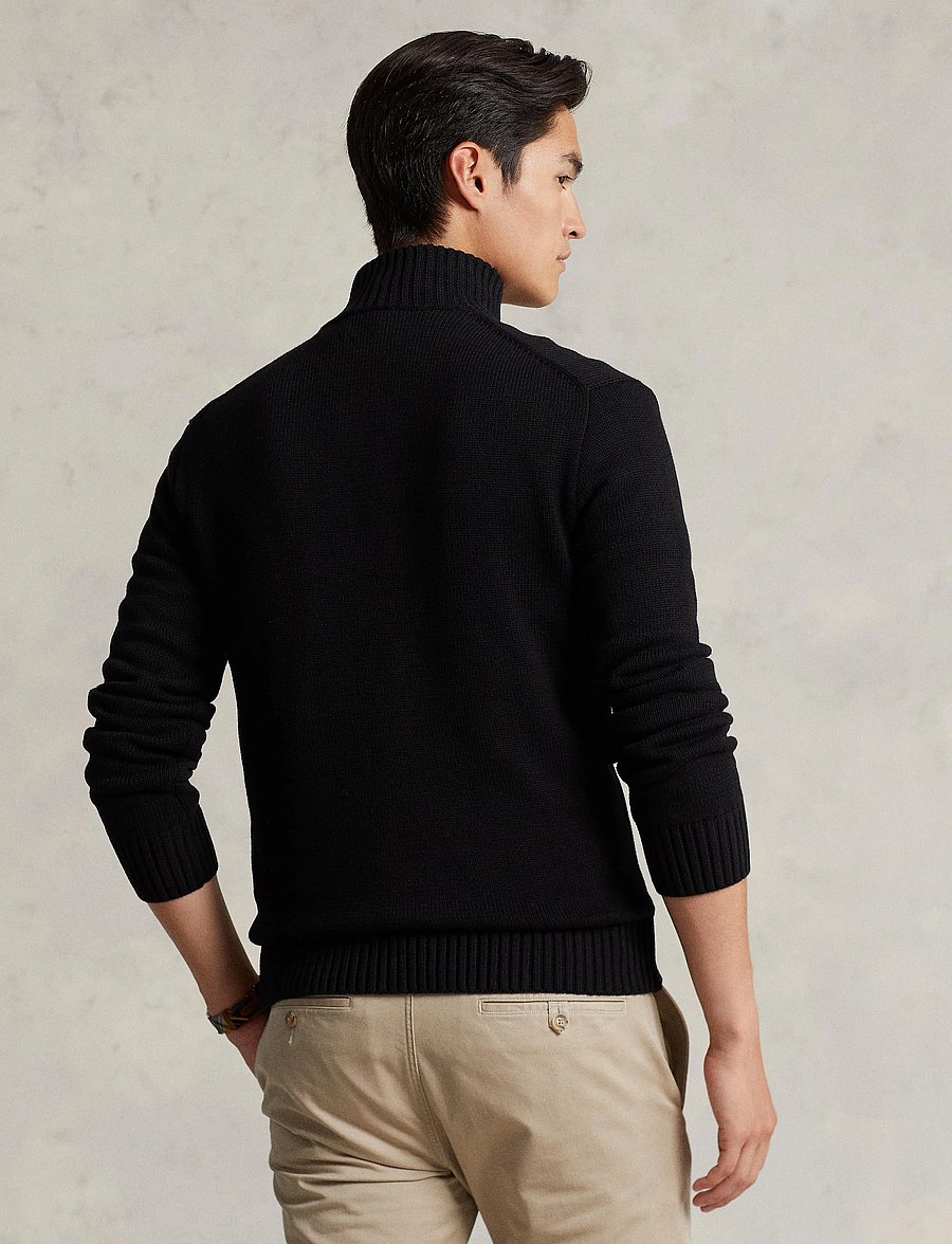 Polo Ralph Lauren - 21/2 COTTON-LSL-PLO - pullover mit halbem reißverschluss - polo black - 2