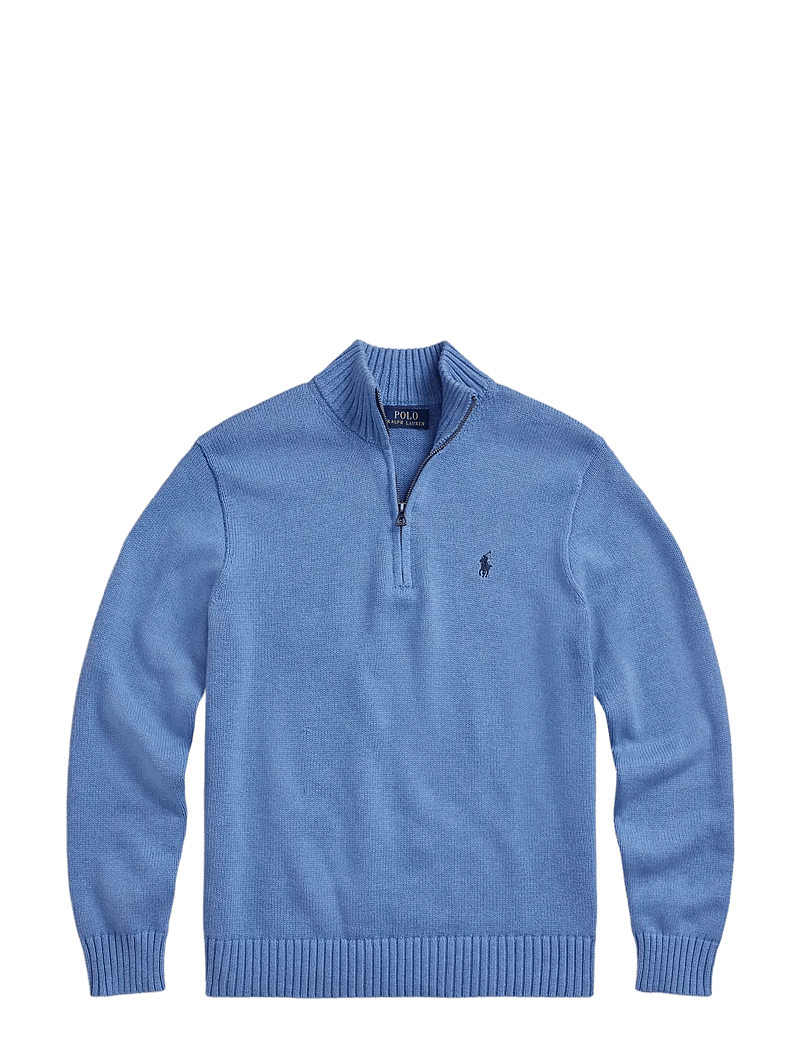 Polo Ralph Lauren - Cotton Quarter-Zip Sweater - half zip-trøjer - soft royal heathe - 1