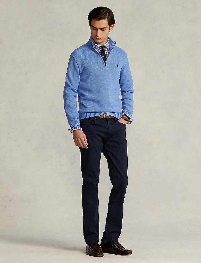 Polo Ralph Lauren - Cotton Quarter-Zip Sweater - half zip-trøjer - soft royal heathe - 0