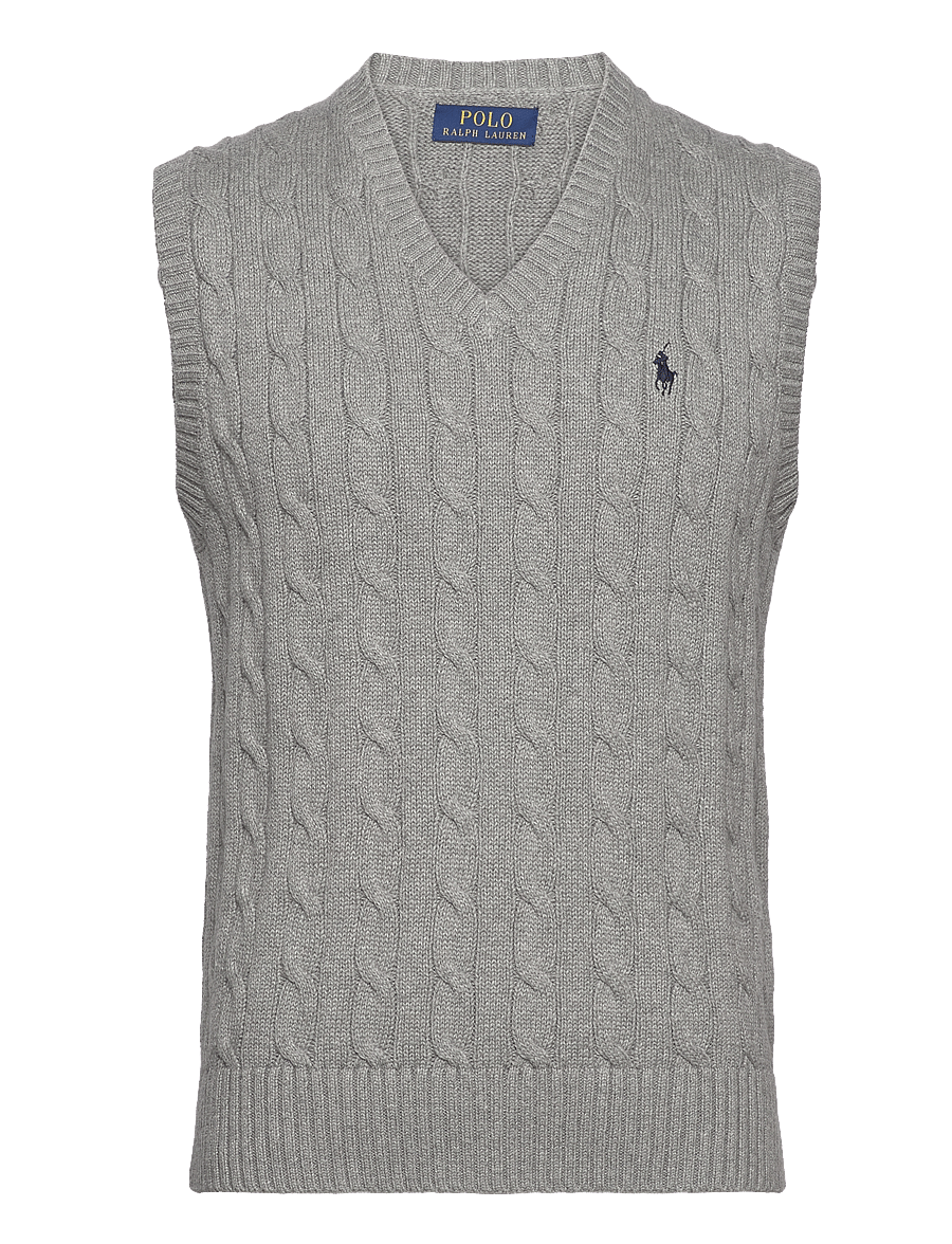 Polo Ralph Lauren - Cable-Knit Cotton Sweater Vest - fawn grey heather - 0