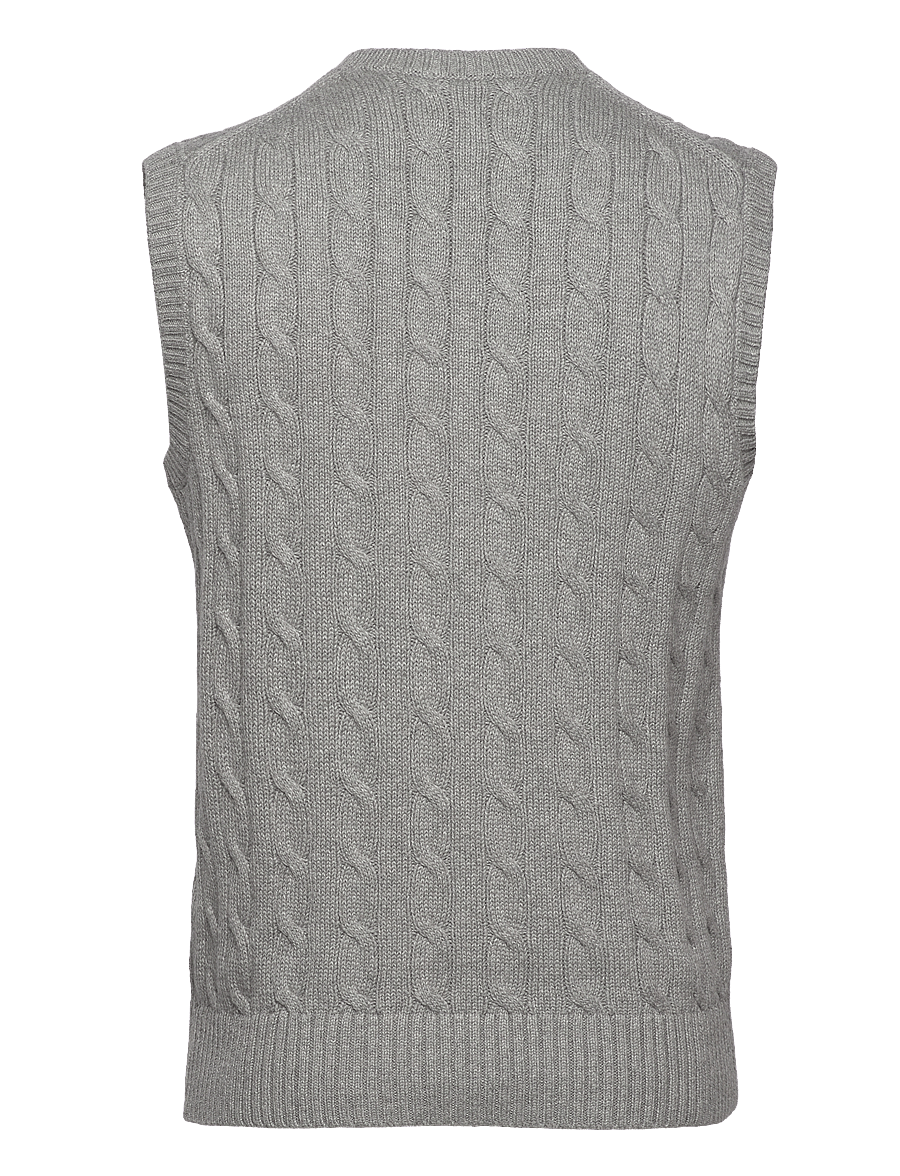 Polo Ralph Lauren - Cable-Knit Cotton Sweater Vest - fawn grey heather - 1
