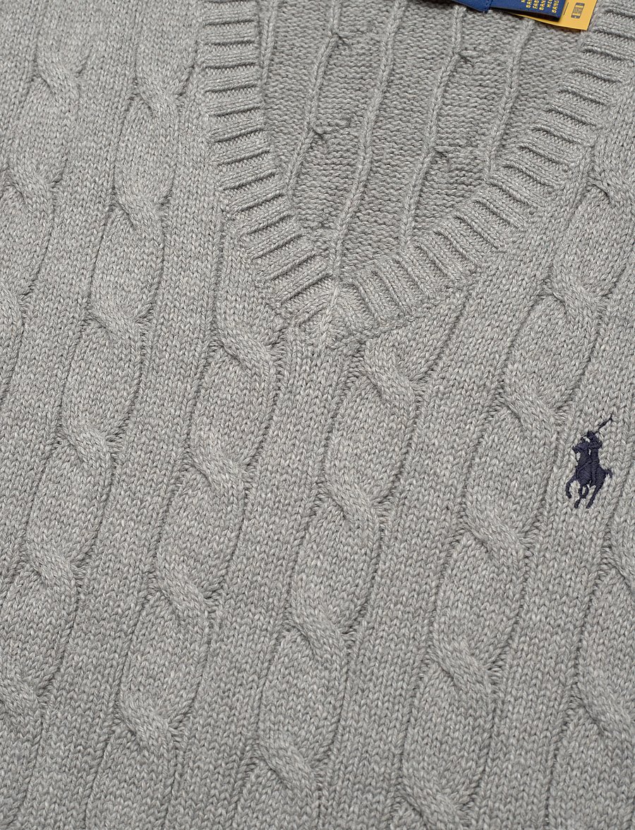Polo Ralph Lauren - Cable-Knit Cotton Sweater Vest - fawn grey heather - 2