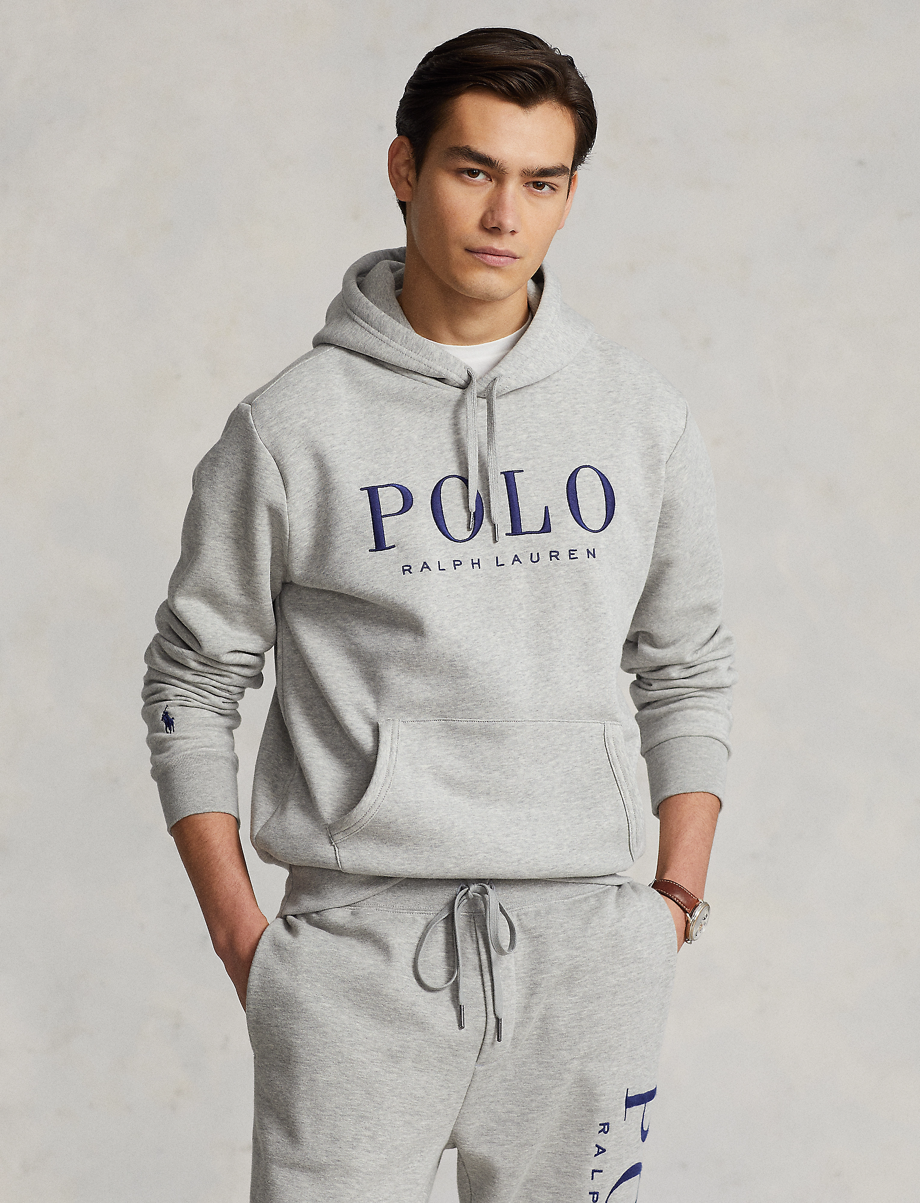 Polo Ralph Lauren - Logo-Embroidered Fleece Hoodie - andover heather/d - 2