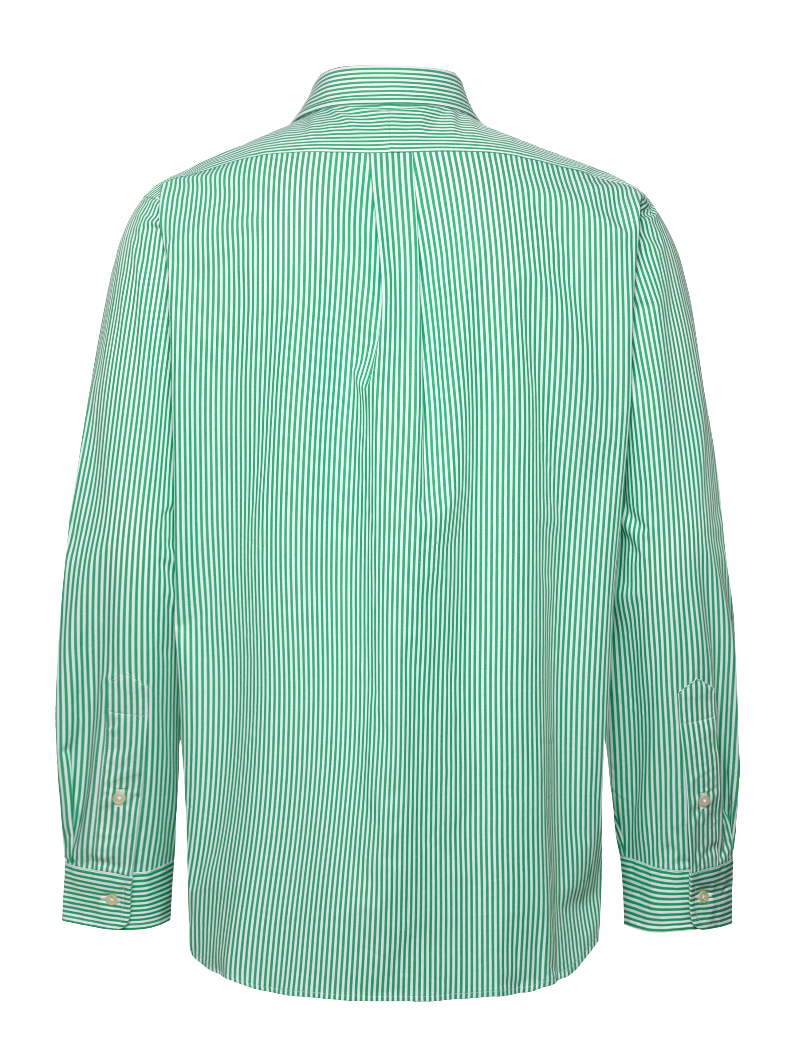 Polo Ralph Lauren - Custom Fit Striped Stretch Poplin Shirt - 4655n golf green/ - 1