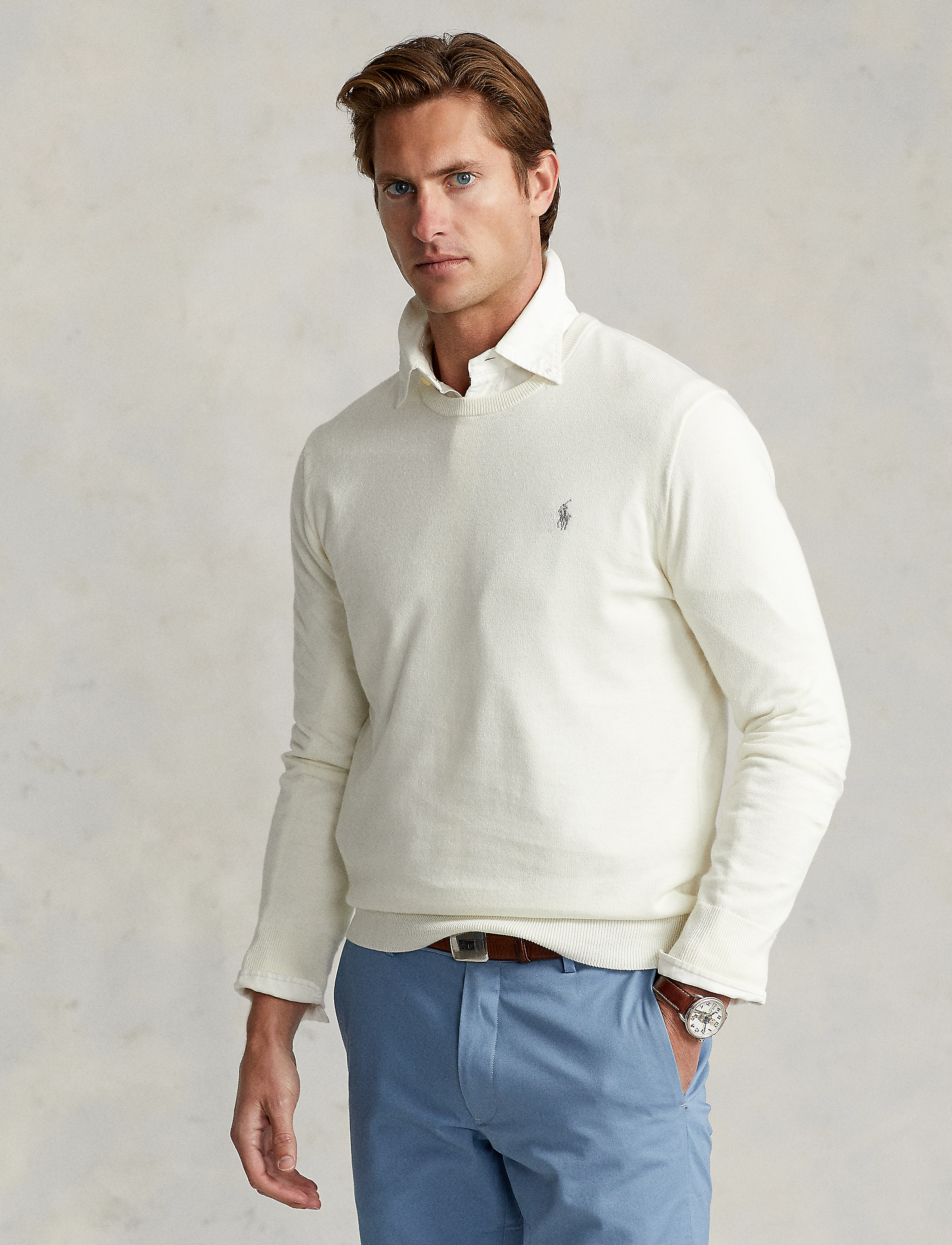 Polo Ralph Lauren - Cotton-Cashmere Crewneck Sweater - deckwash white - 2