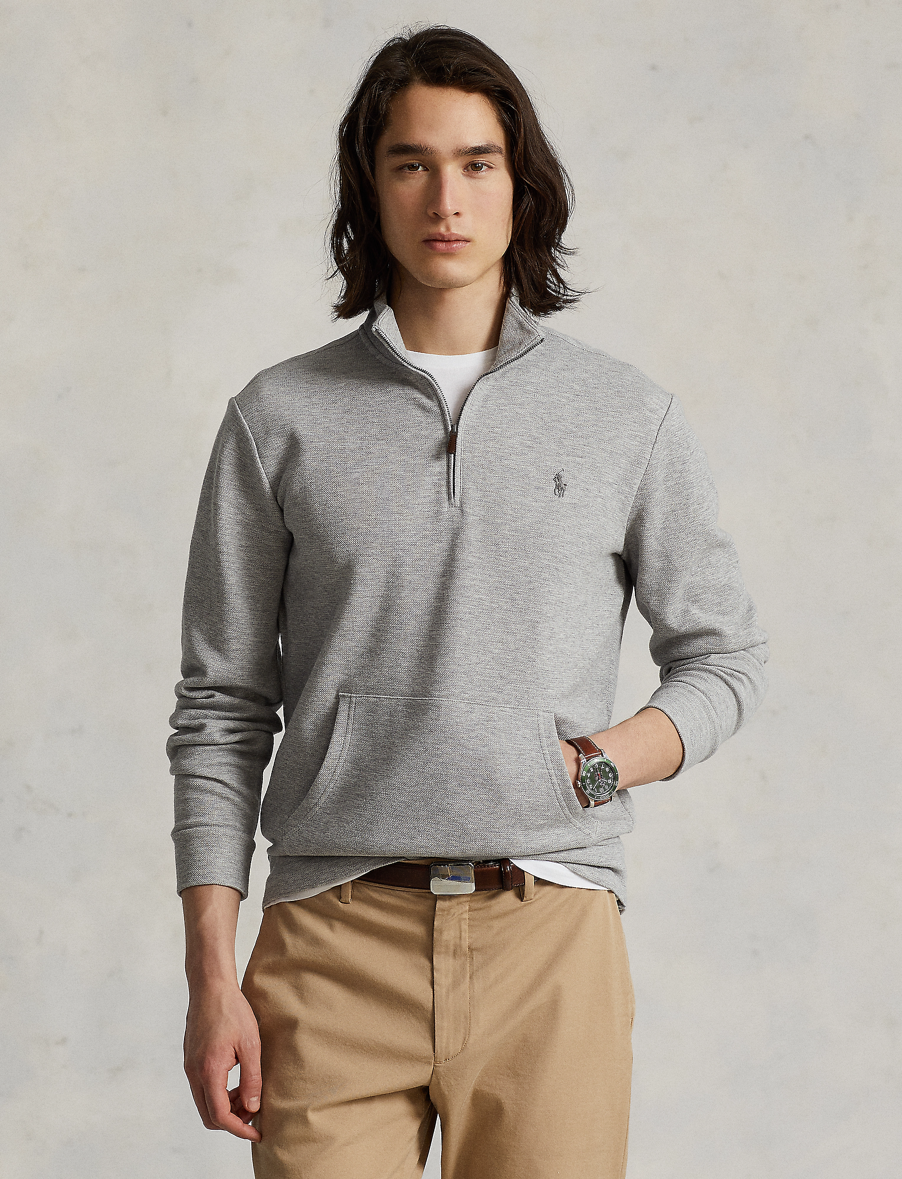 Polo Ralph Lauren - Double-Knit Quarter-Zip Sweatshirt - andover heather - 2
