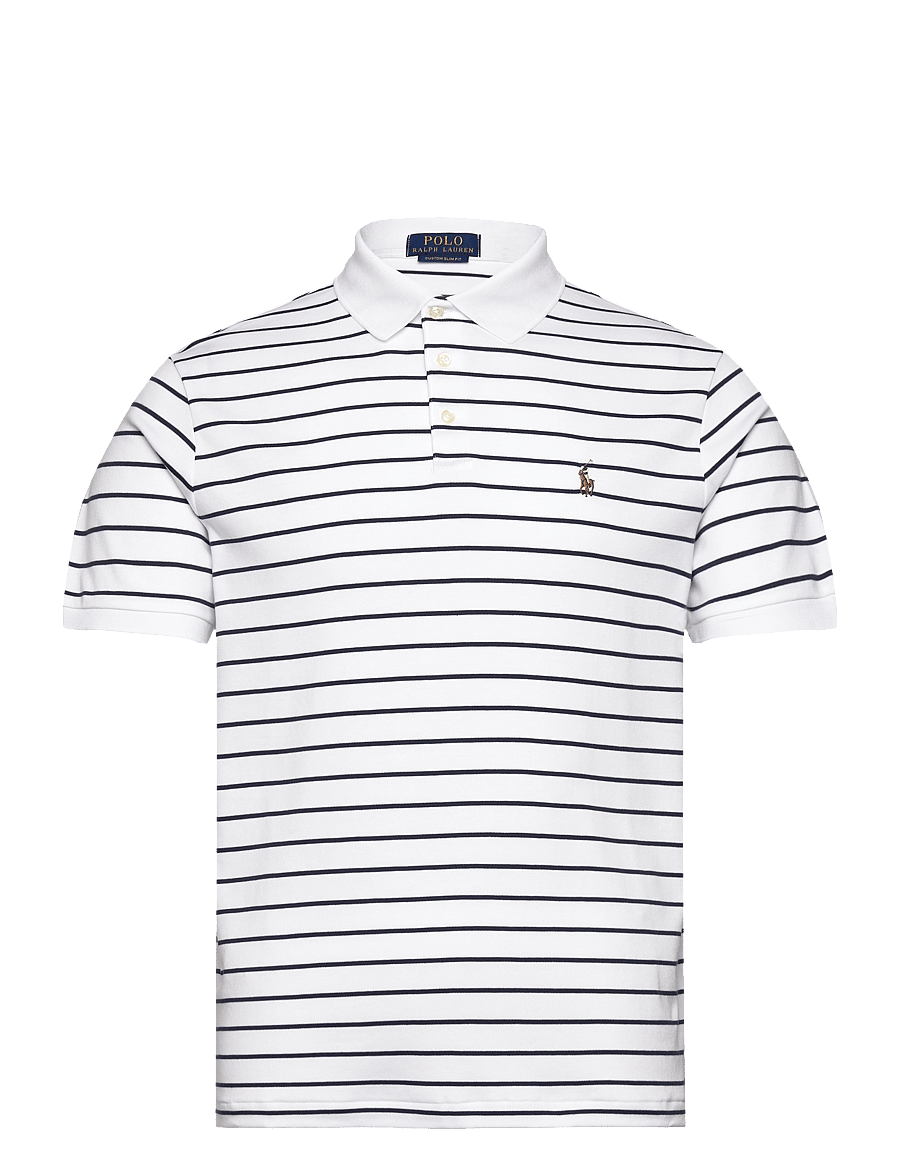 Polo Ralph Lauren - Custom Slim Fit Soft Cotton Polo Shirt - white/refined nav - 0