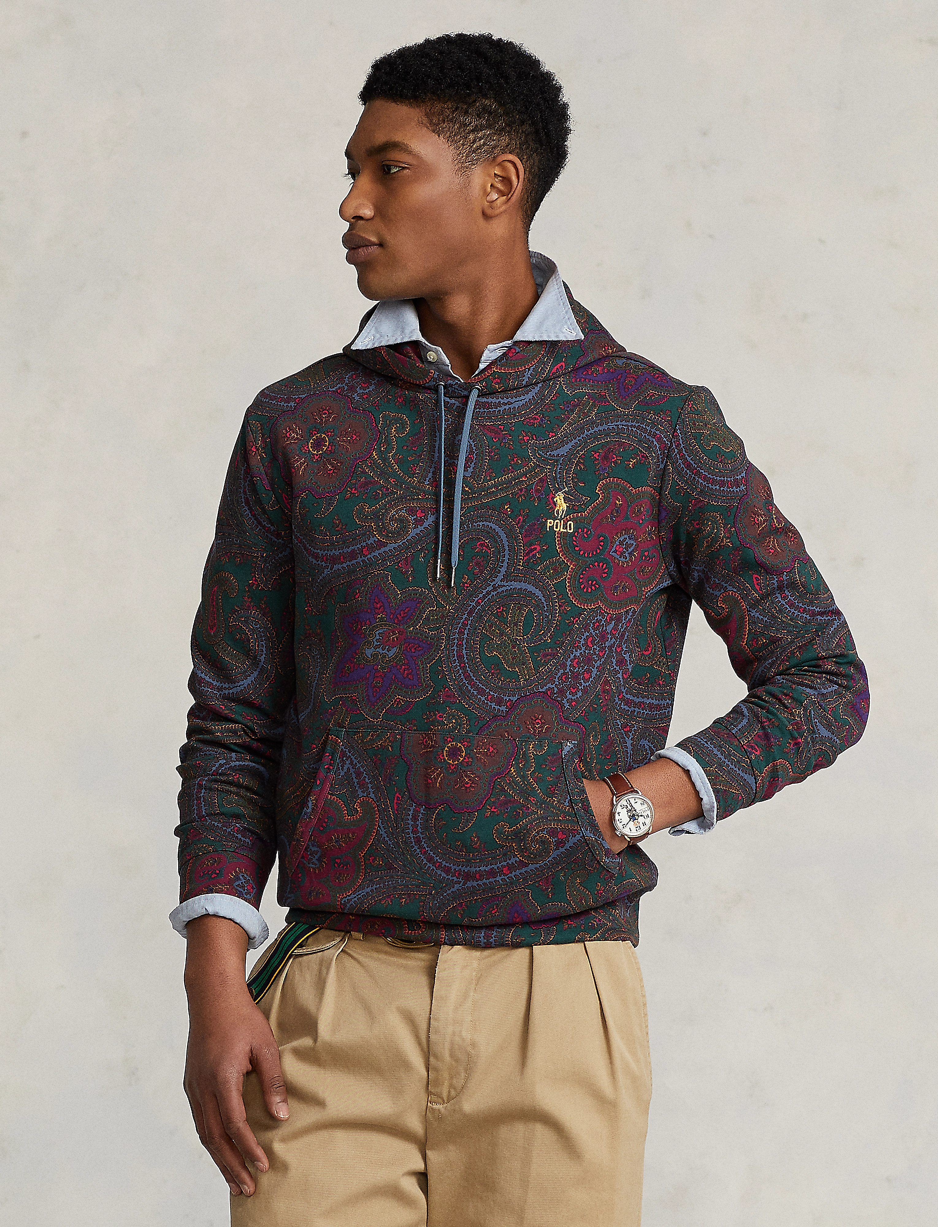 Polo Ralph Lauren - Paisley-Print Double-Knit Hoodie - paisley print - 2