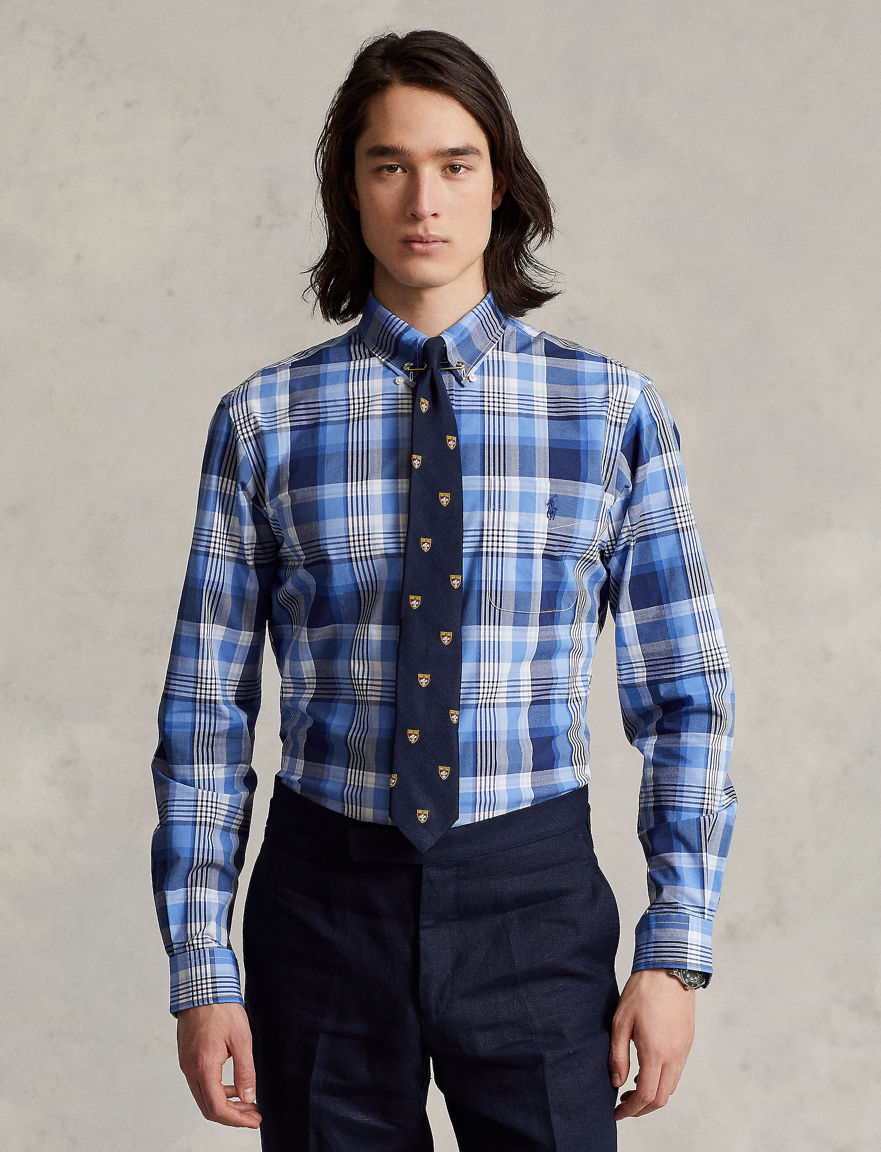 Polo Ralph Lauren - Custom Fit Plaid Stretch Poplin Shirt - 5695 blue multi - 2
