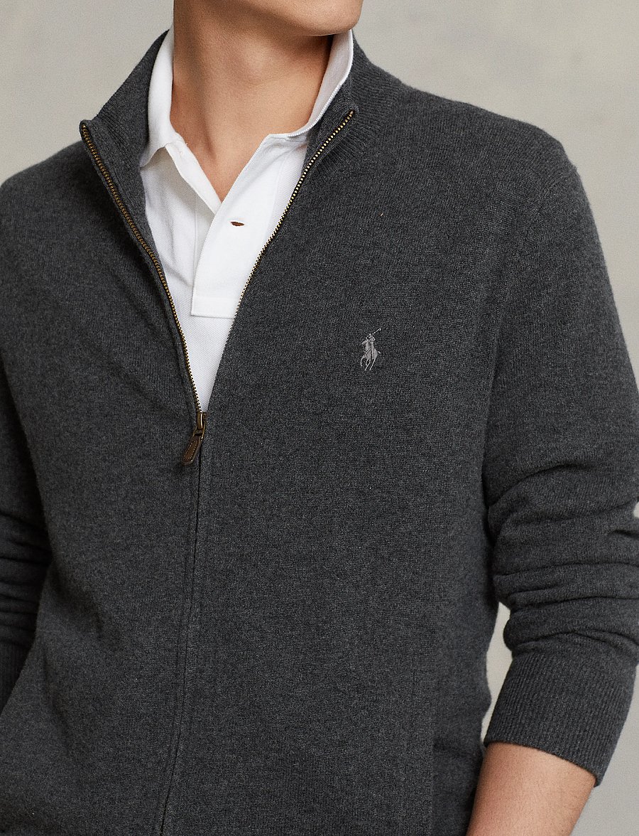 Polo Ralph Lauren - 2/27 MERINO RWS-LS FZ PP - half zip - dark charcoal hea - 3