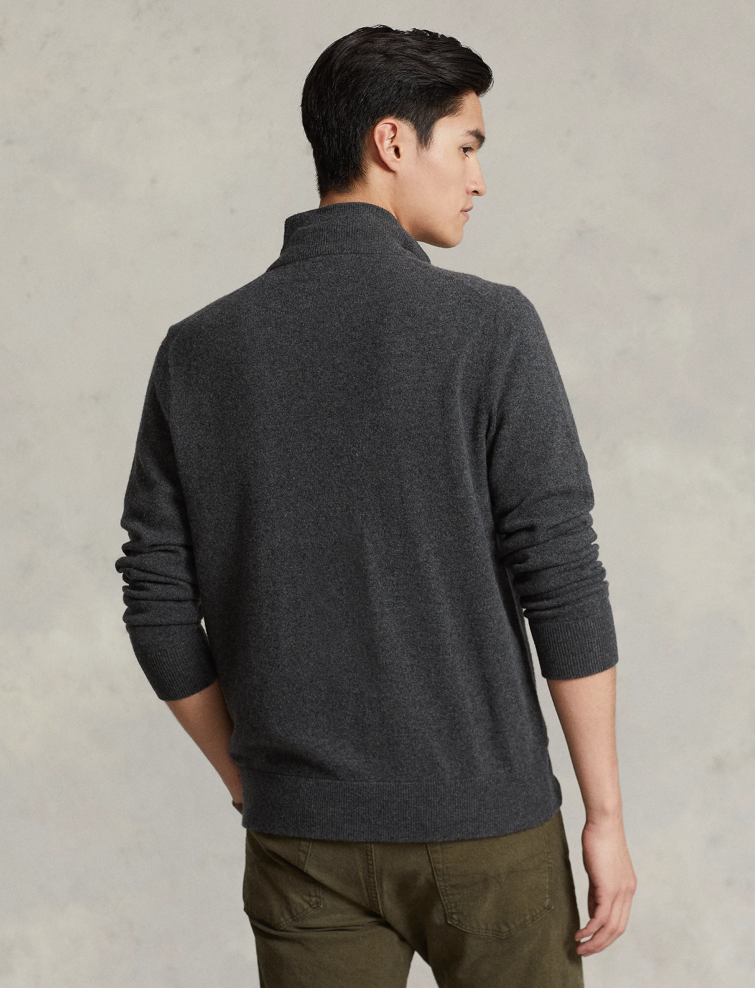 Polo Ralph Lauren - 2/27 MERINO RWS-LS FZ PP - half zip - dark charcoal hea - 4