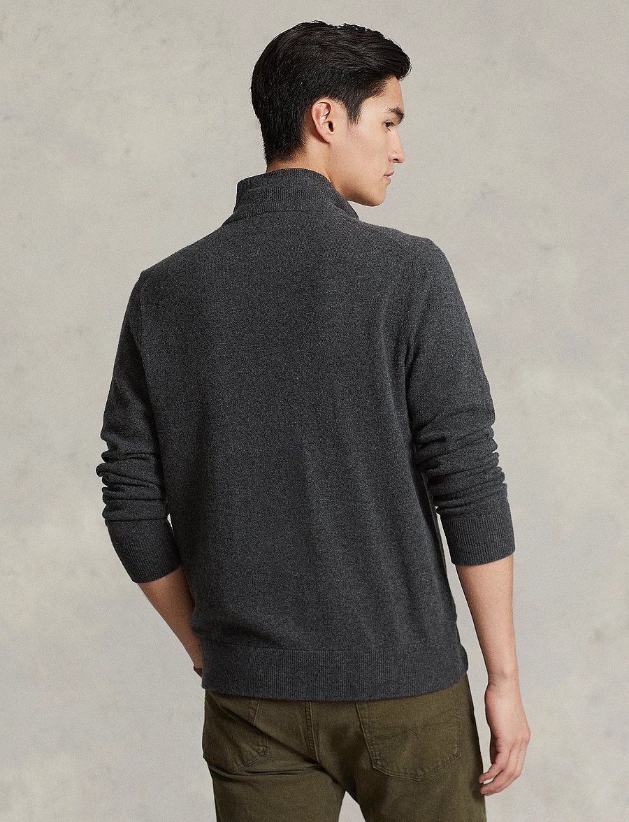 Polo Ralph Lauren - 2/27 MERINO RWS-LS FZ PP - half zip - dark charcoal hea - 4