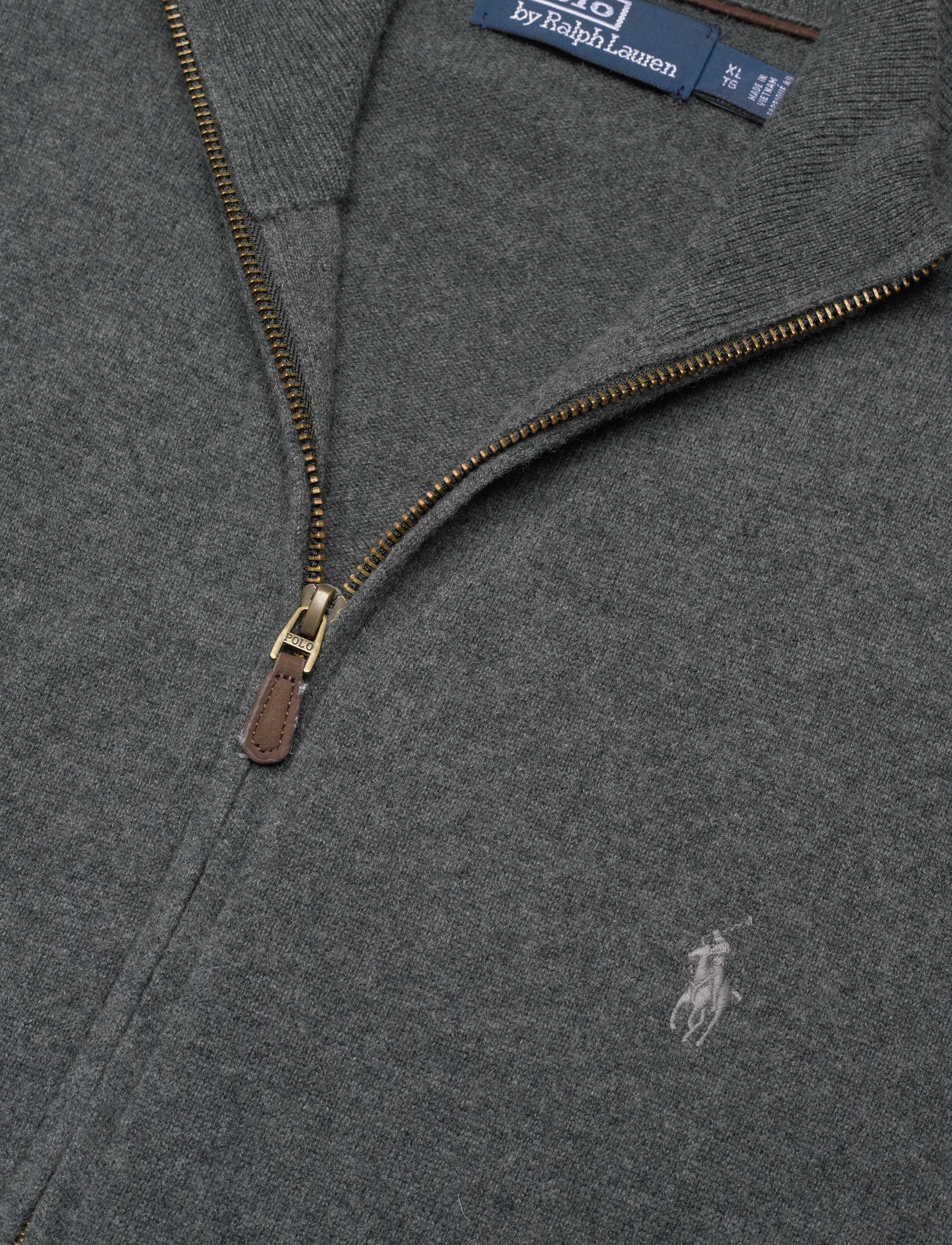 Polo Ralph Lauren - 2/27 MERINO RWS-LS FZ PP - dark charcoal hea - 2