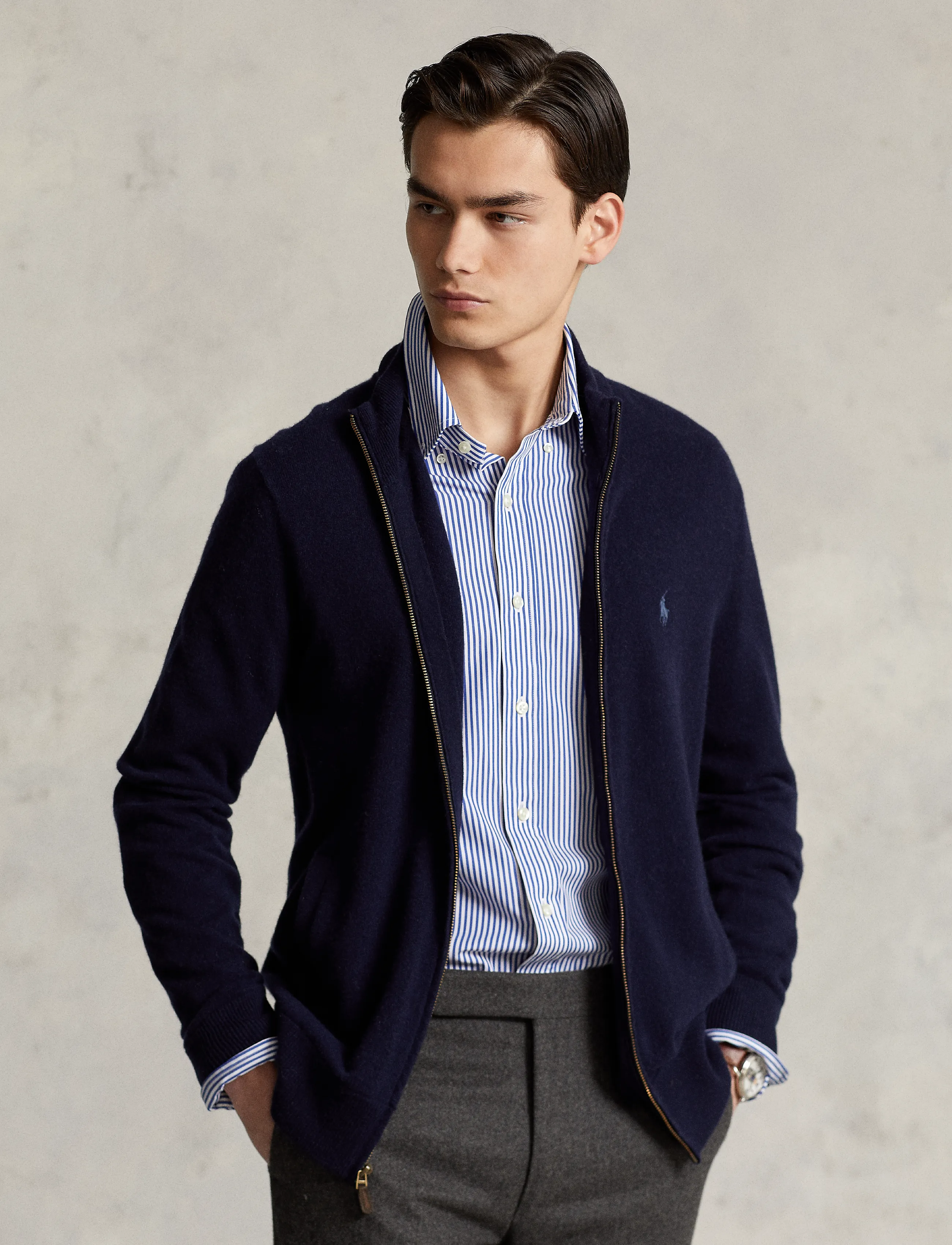 Wool Full-Zip Sweater
