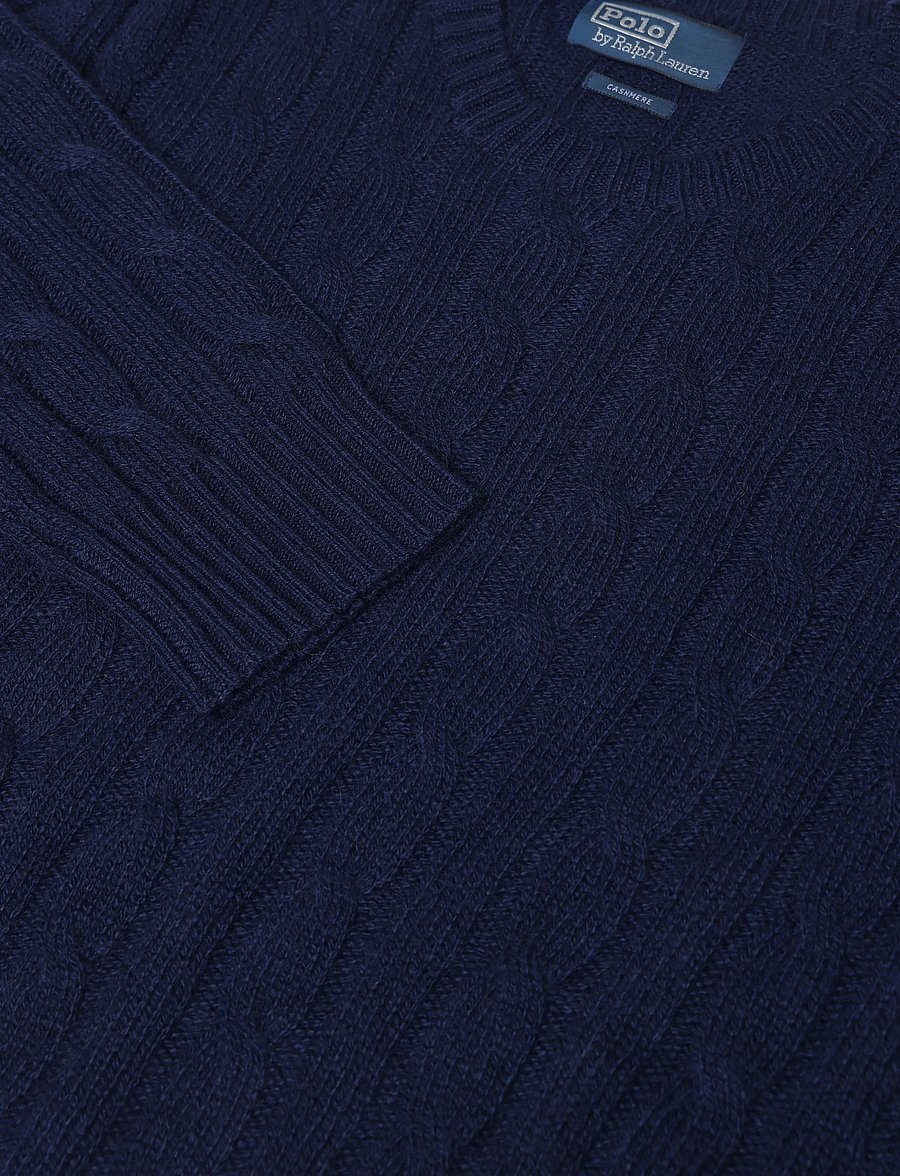 Polo Ralph Lauren - The Iconic Cable-Knit Cashmere Sweater - rundhalsad - bright navy - 5