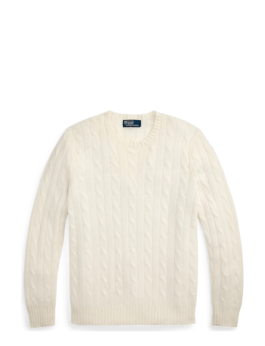 Polo Ralph Lauren - The Iconic Cable-Knit Cashmere Sweater - knitted round necks - cream - 2
