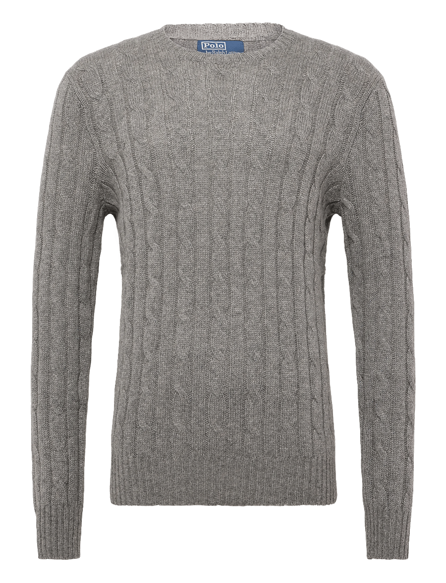 Polo Ralph Lauren - The Iconic Cable-Knit Cashmere Sweater - rundhalsad - fawn grey heather - 1