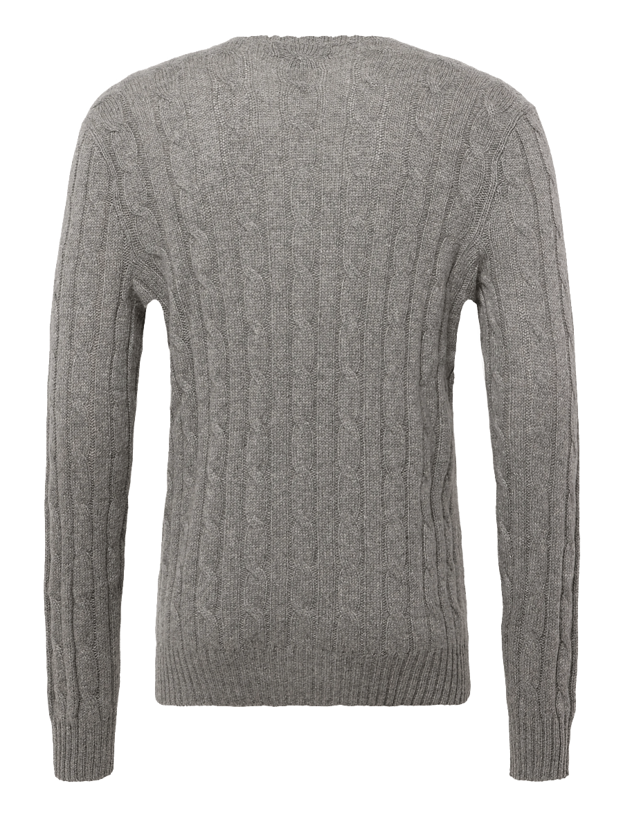 Polo Ralph Lauren - The Iconic Cable-Knit Cashmere Sweater - rundhalsad - fawn grey heather - 2