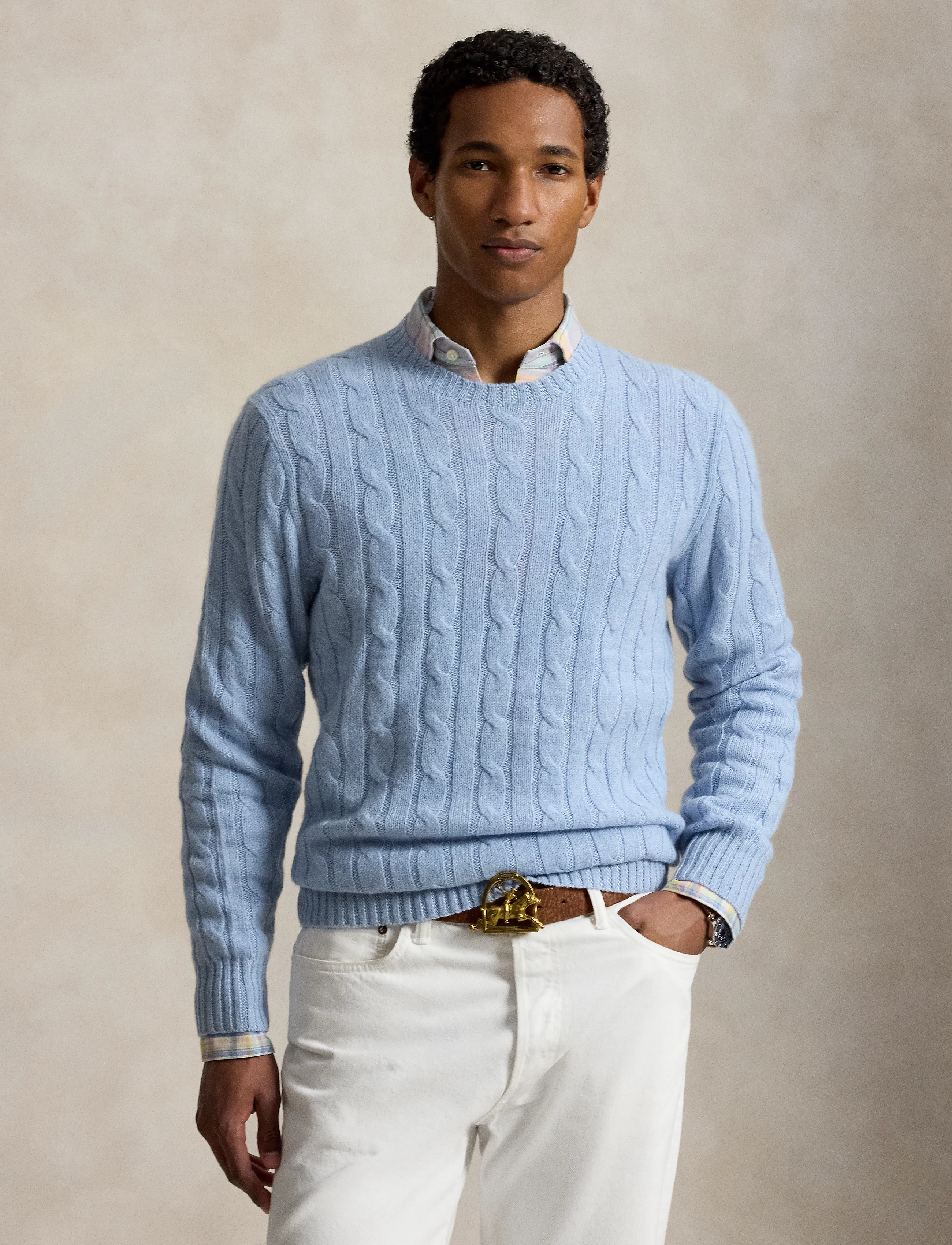 Polo Ralph Lauren - The Iconic Cable-Knit Cashmere Sweater - kasjmier - light adventurine - 1