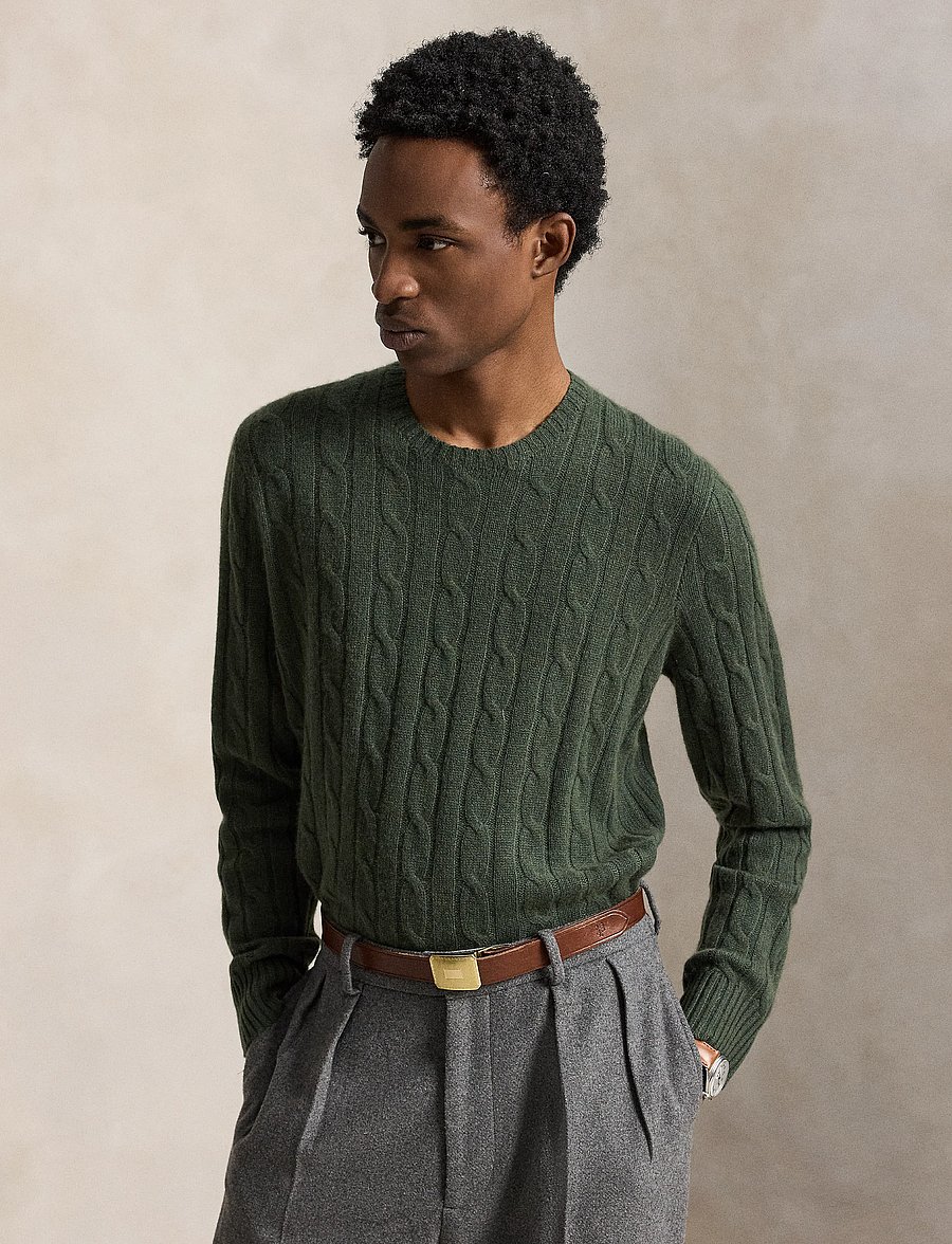 Polo Ralph Lauren - The Iconic Cable-Knit Cashmere Sweater - kashmir - lodgepole pine he - 0