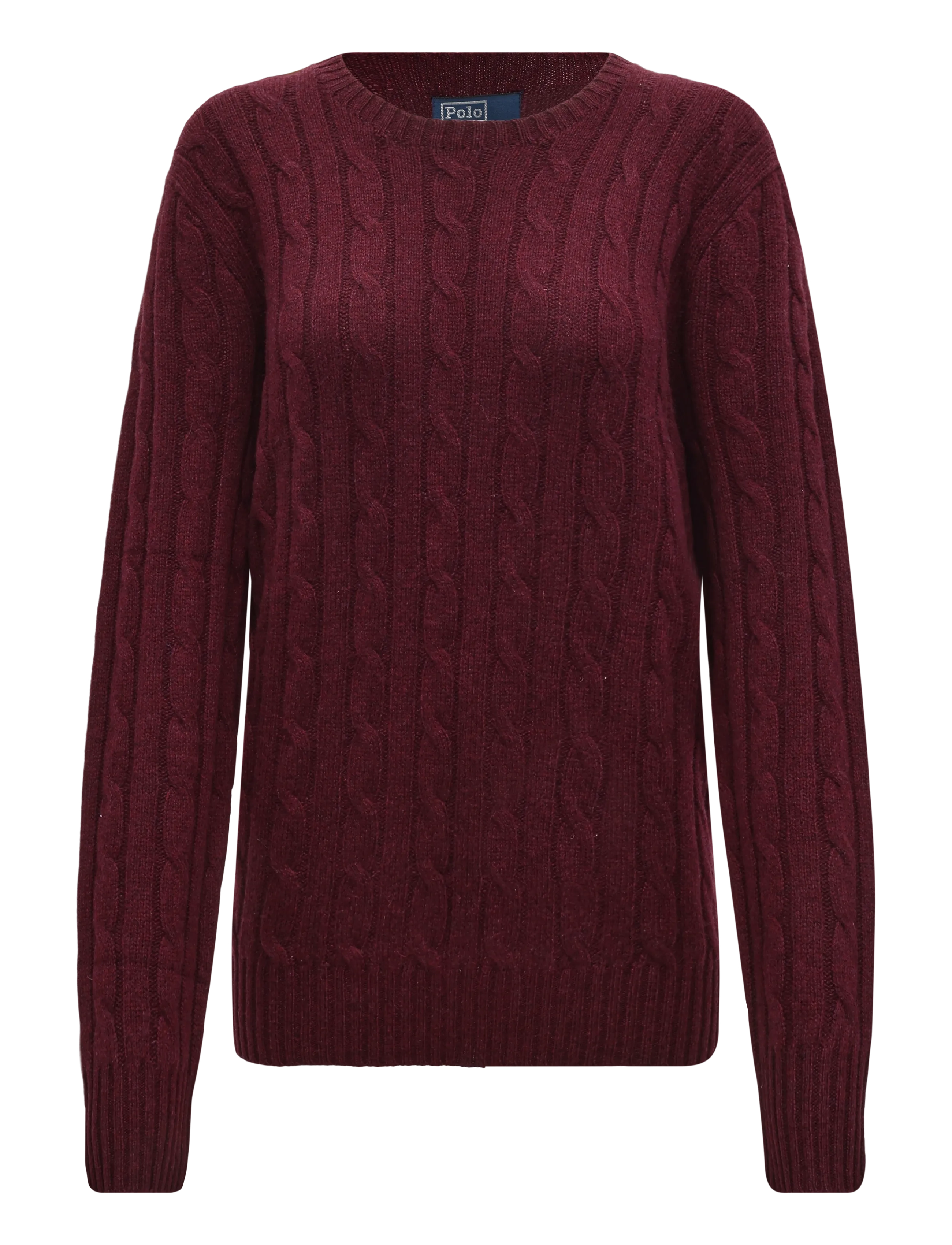 Polo Ralph Lauren The Iconic Cable-Knit Cashmere Sweater - Strik - MERLOT WINE HEATH / burgundy