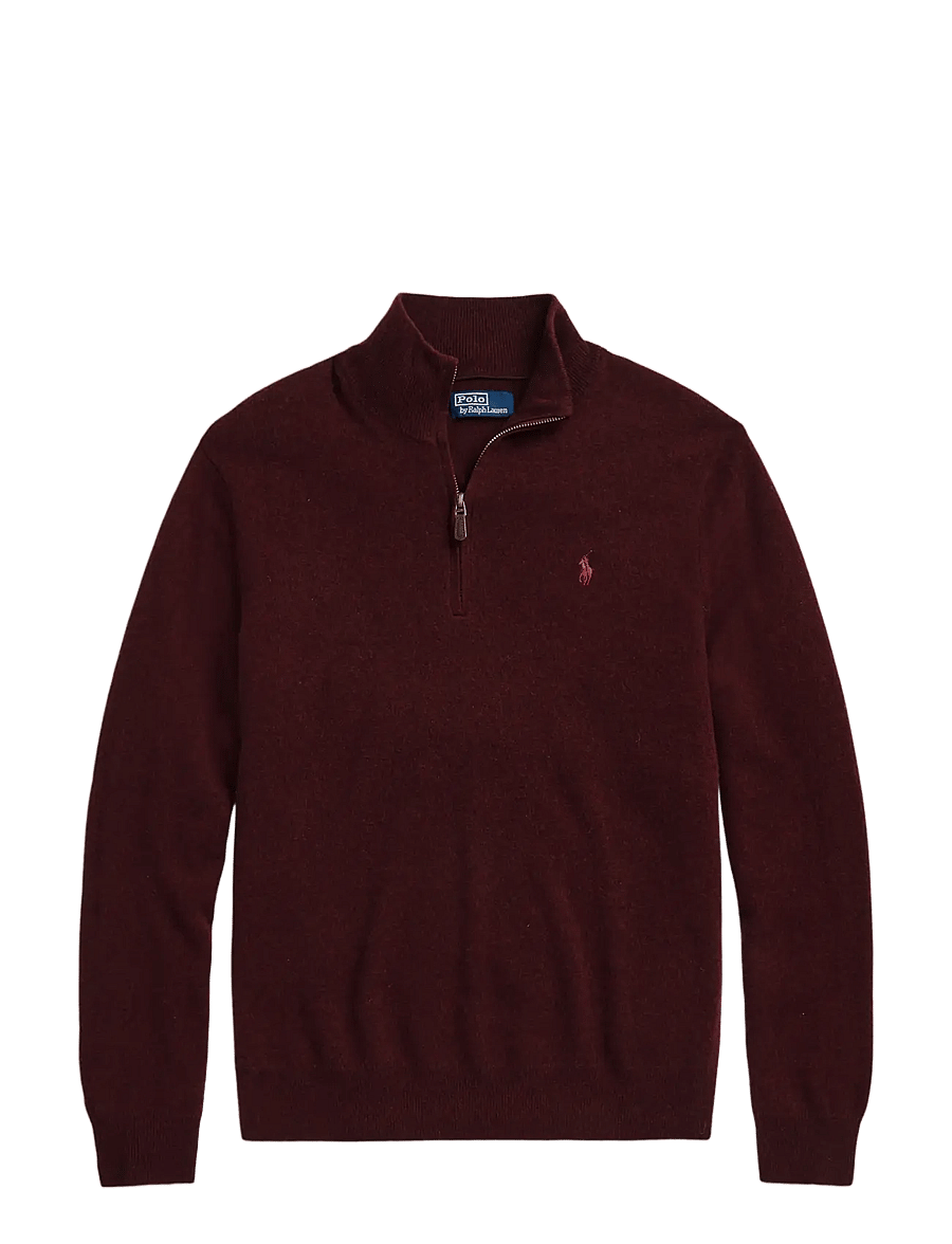 Polo Ralph Lauren - Wool Quarter-Zip Sweater - tõmblukk-kaelusega dressipluusid - aged wine heather - 2