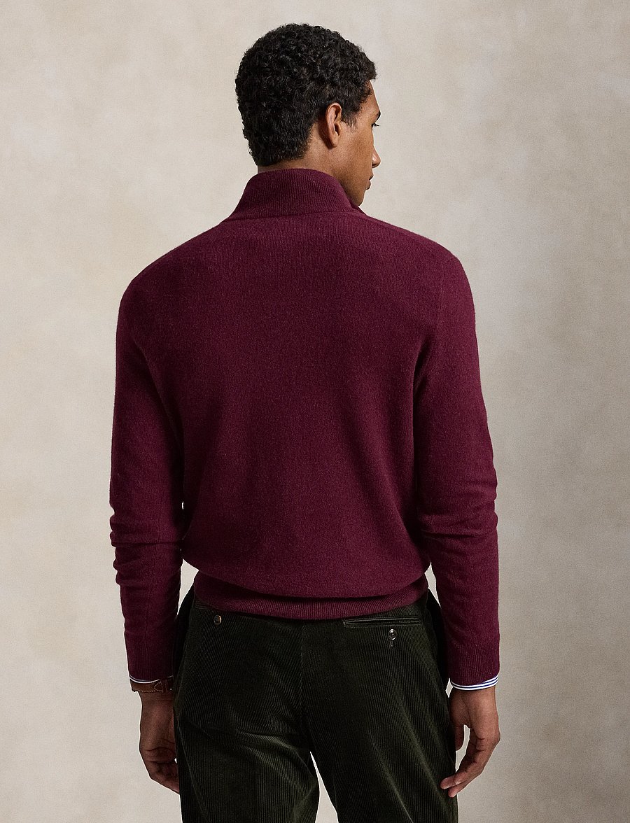 Polo Ralph Lauren - Wool Quarter-Zip Sweater - tõmblukk-kaelusega dressipluusid - aged wine heather - 4