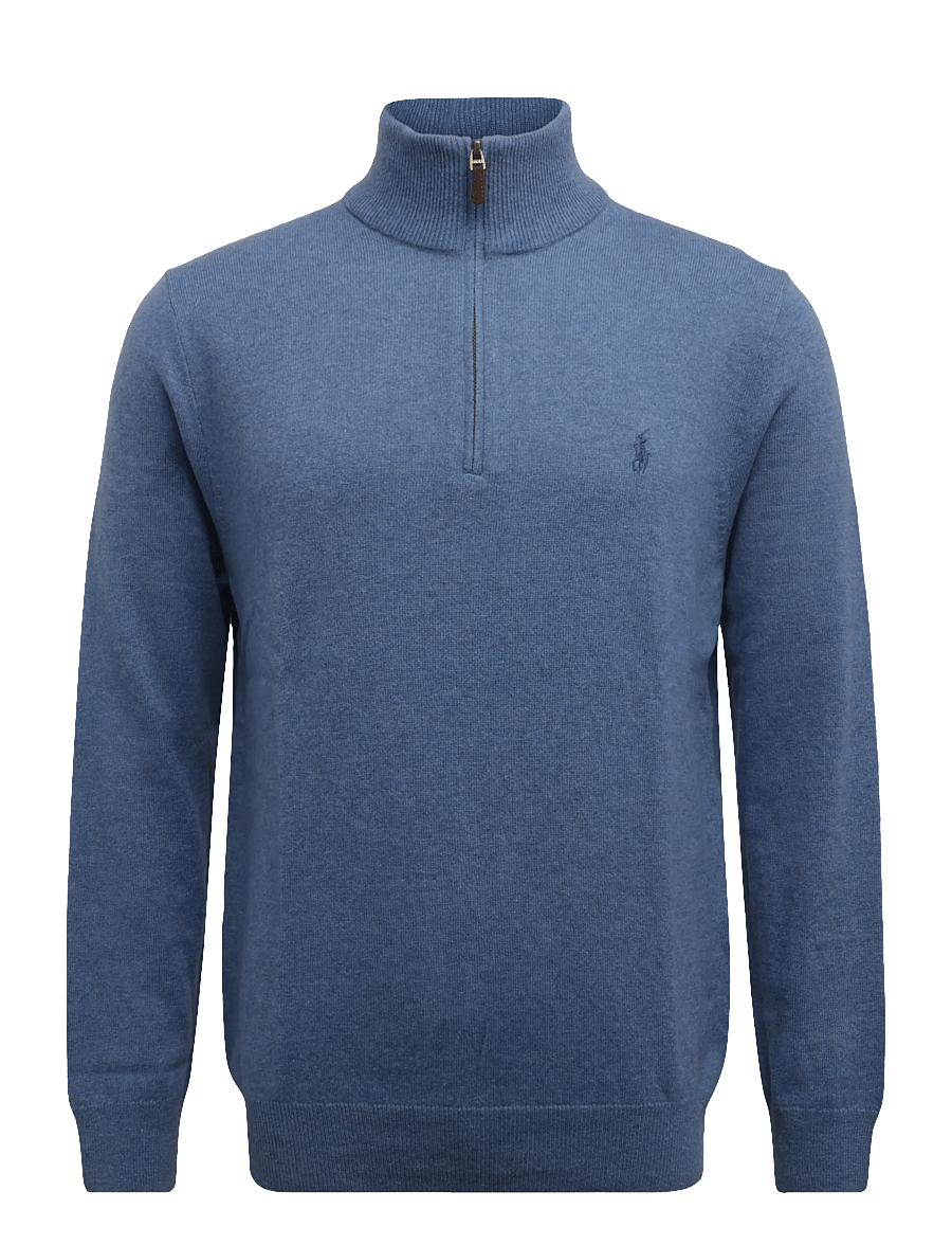 Polo Ralph Lauren - Wool Quarter-Zip Sweater - half zip jumpers - blue borage heath - 1