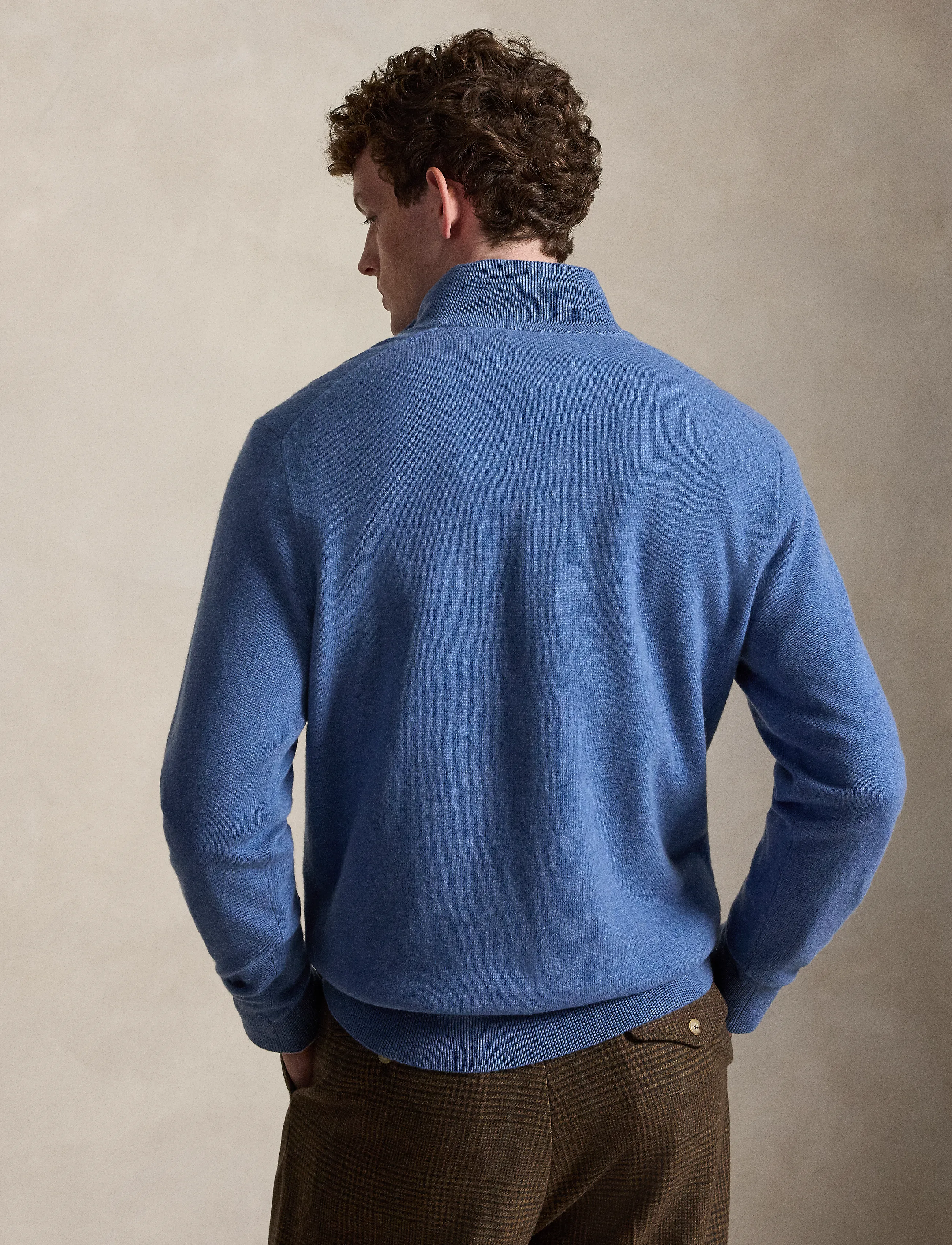 Polo Ralph Lauren - Wool Quarter-Zip Sweater - half zip jumpers - blue borage heath - 3
