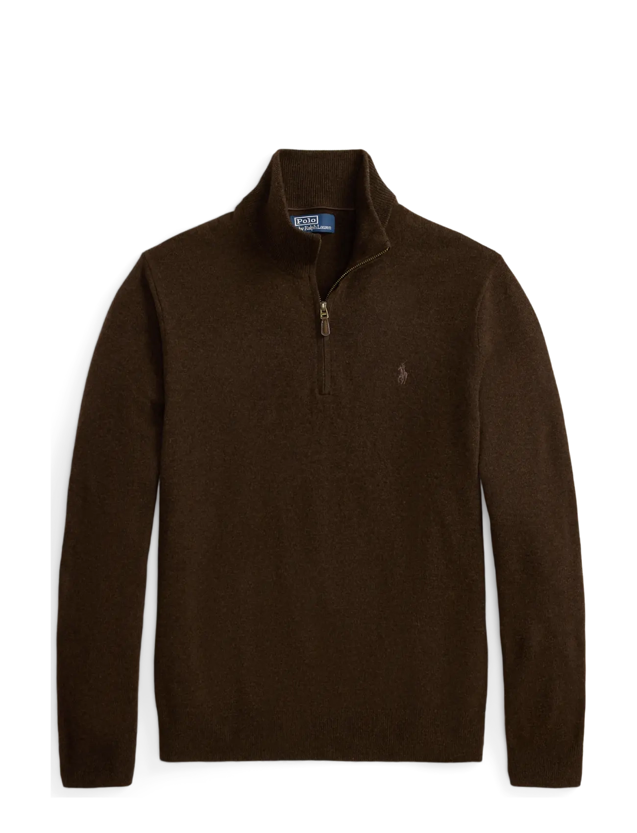 Polo Ralph Lauren Wool Quarter-Zip Sweater - Pullover mit halbem Reißverschluss - CINNAMON BROWN HE / brown