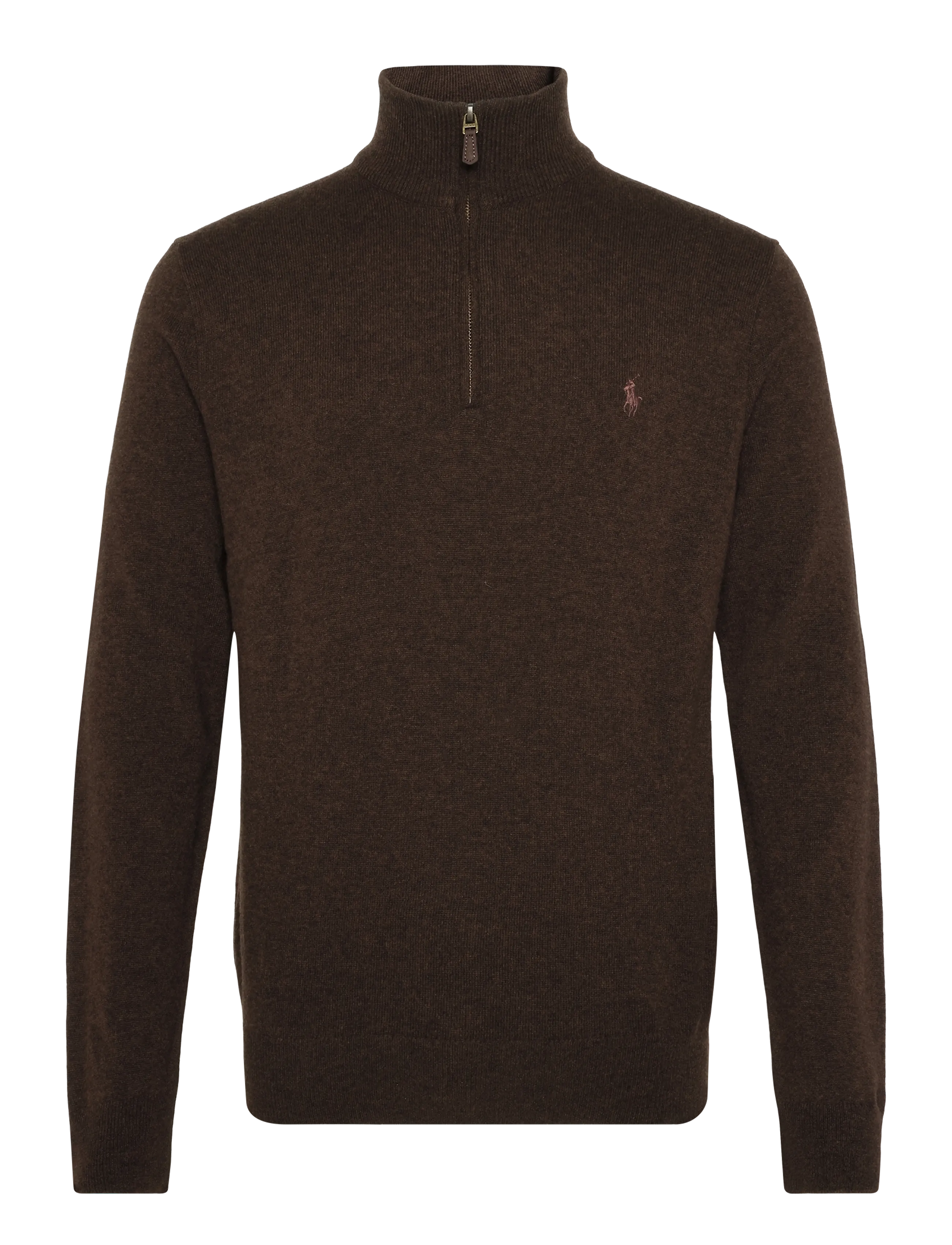 Polo Ralph Lauren Wool Quarter-Zip Sweater - Half zip-tröjor - CINNAMON BROWN HE / brown