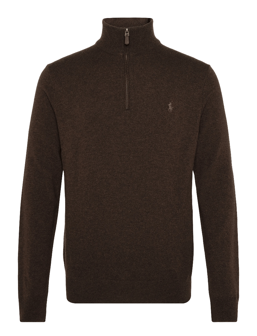 Polo Ralph Lauren - Wool Quarter-Zip Sweater - half zip-tröjor - cinnamon brown he - 1