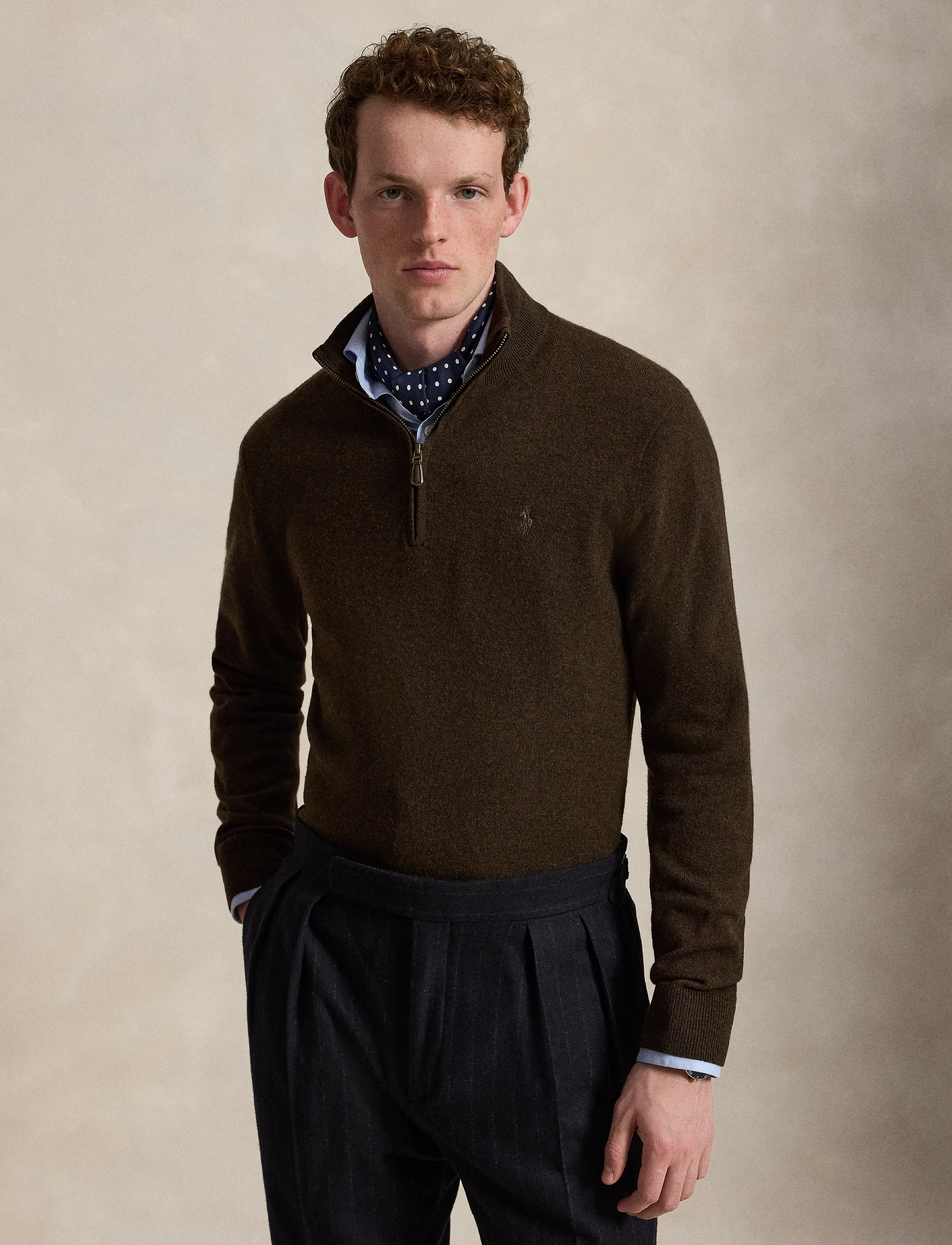 Polo Ralph Lauren Wool Quarter-Zip Sweater stickade tröjor herr – bild 2