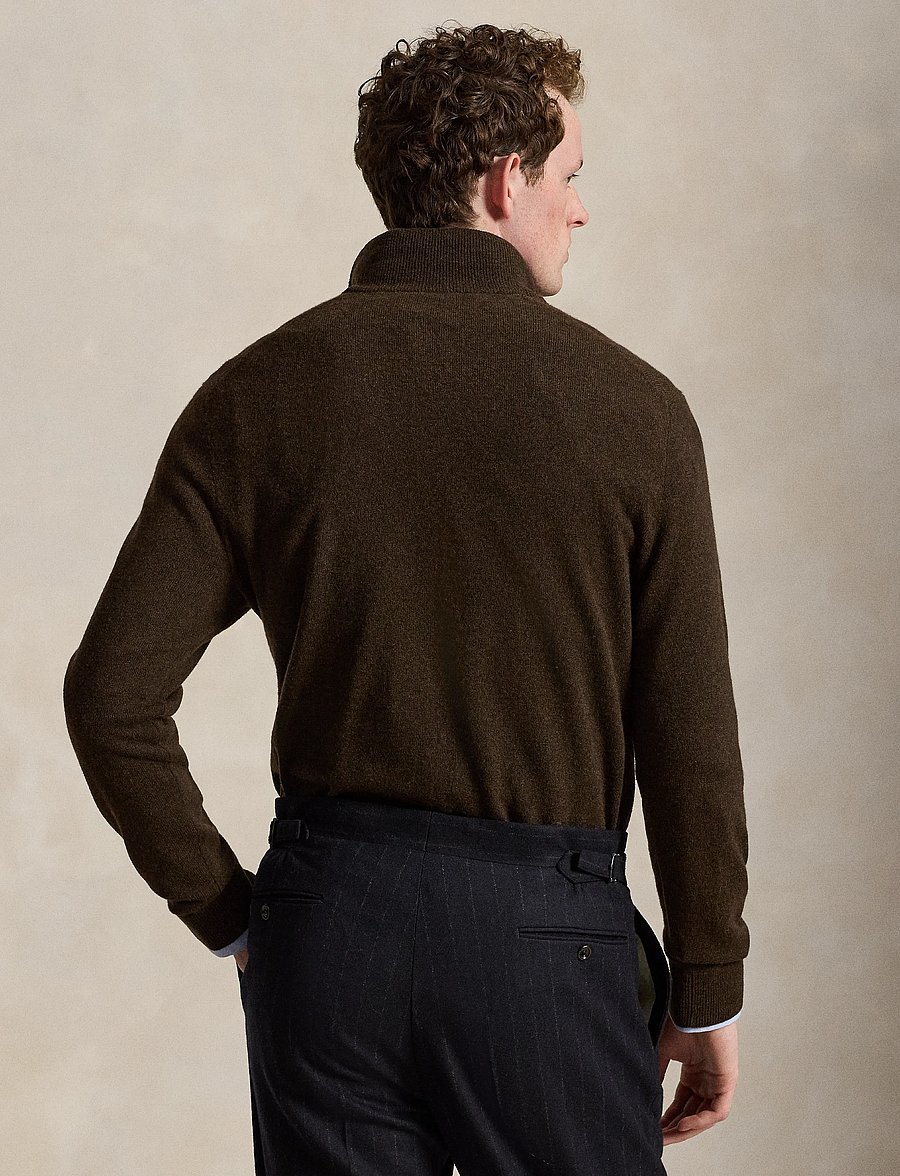 Polo Ralph Lauren - Wool Quarter-Zip Sweater - half zip - cinnamon brown he - 2