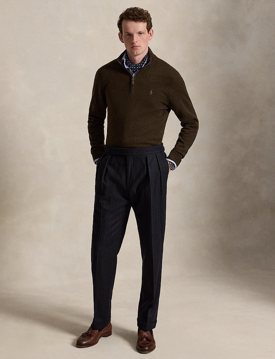 Polo Ralph Lauren - Wool Quarter-Zip Sweater - half zip - cinnamon brown he - 4