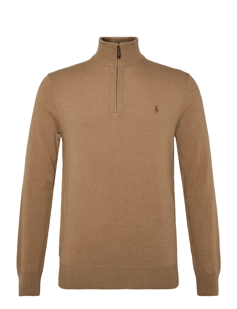 Polo Ralph Lauren - Wool Quarter-Zip Sweater - half zip - crouton tan heath - 0