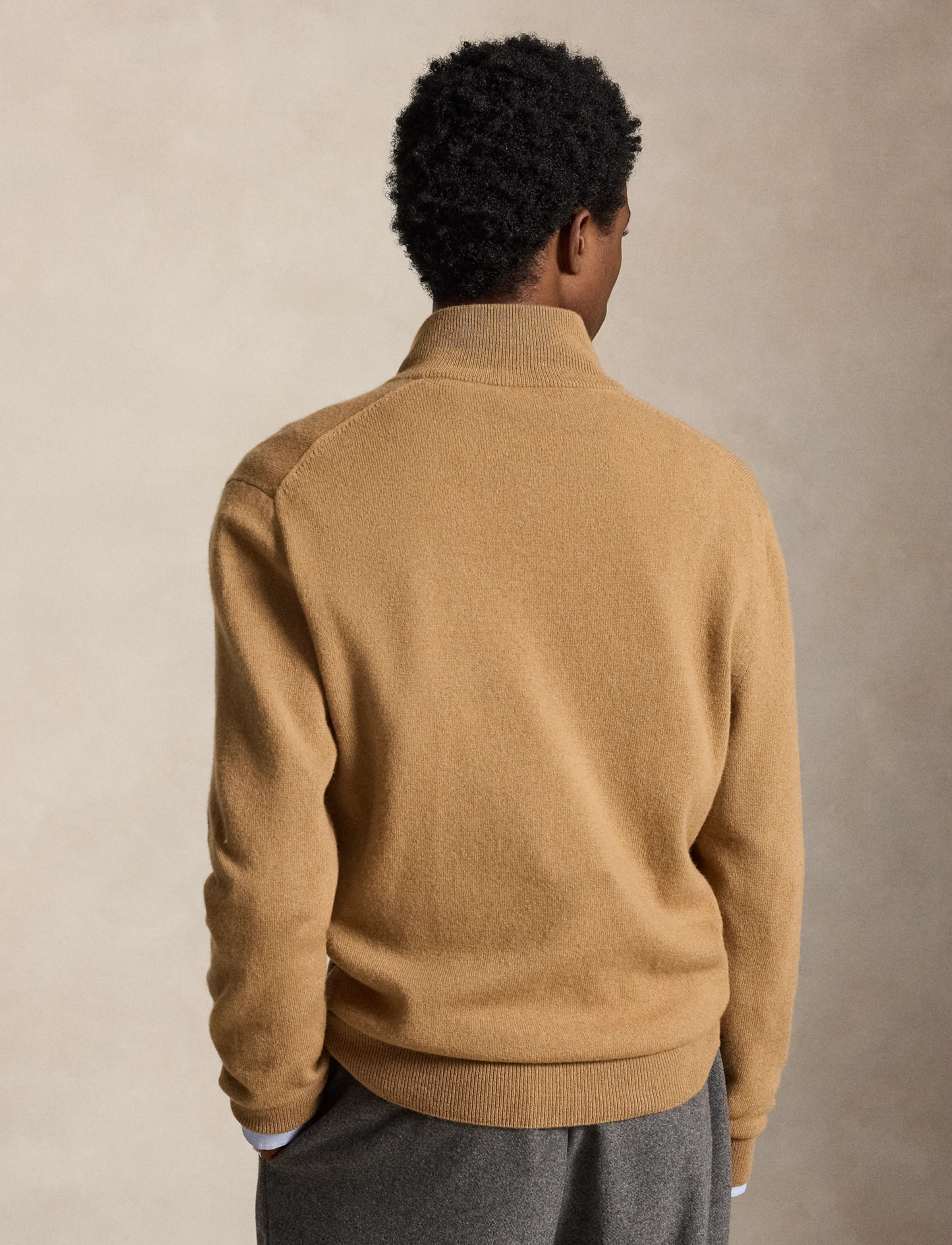 Polo Ralph Lauren - Wool Quarter-Zip Sweater - half zip - crouton tan heath - 1