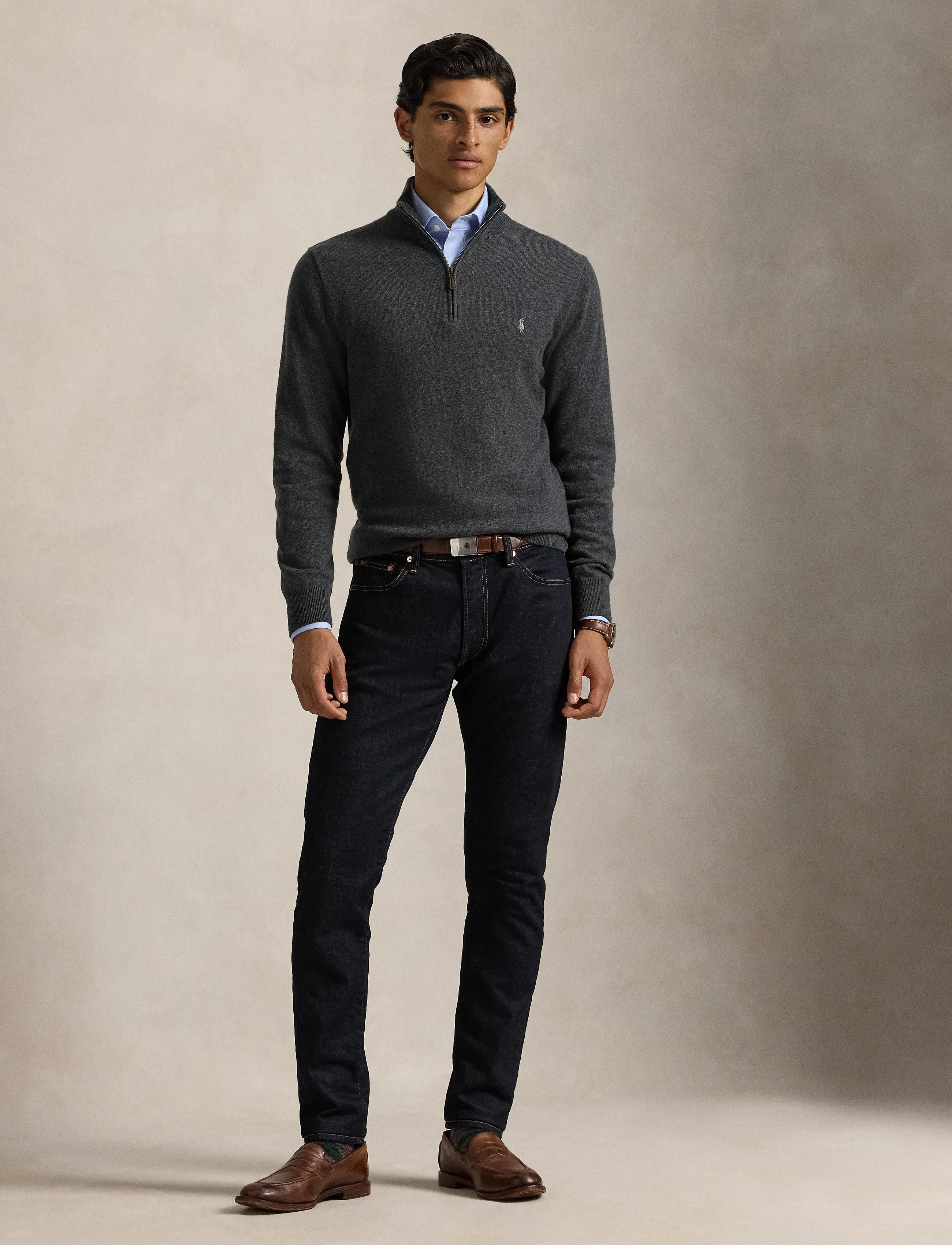 Polo Ralph Lauren Wool Quarter-Zip Sweater stickade tröjor herr – bild 2