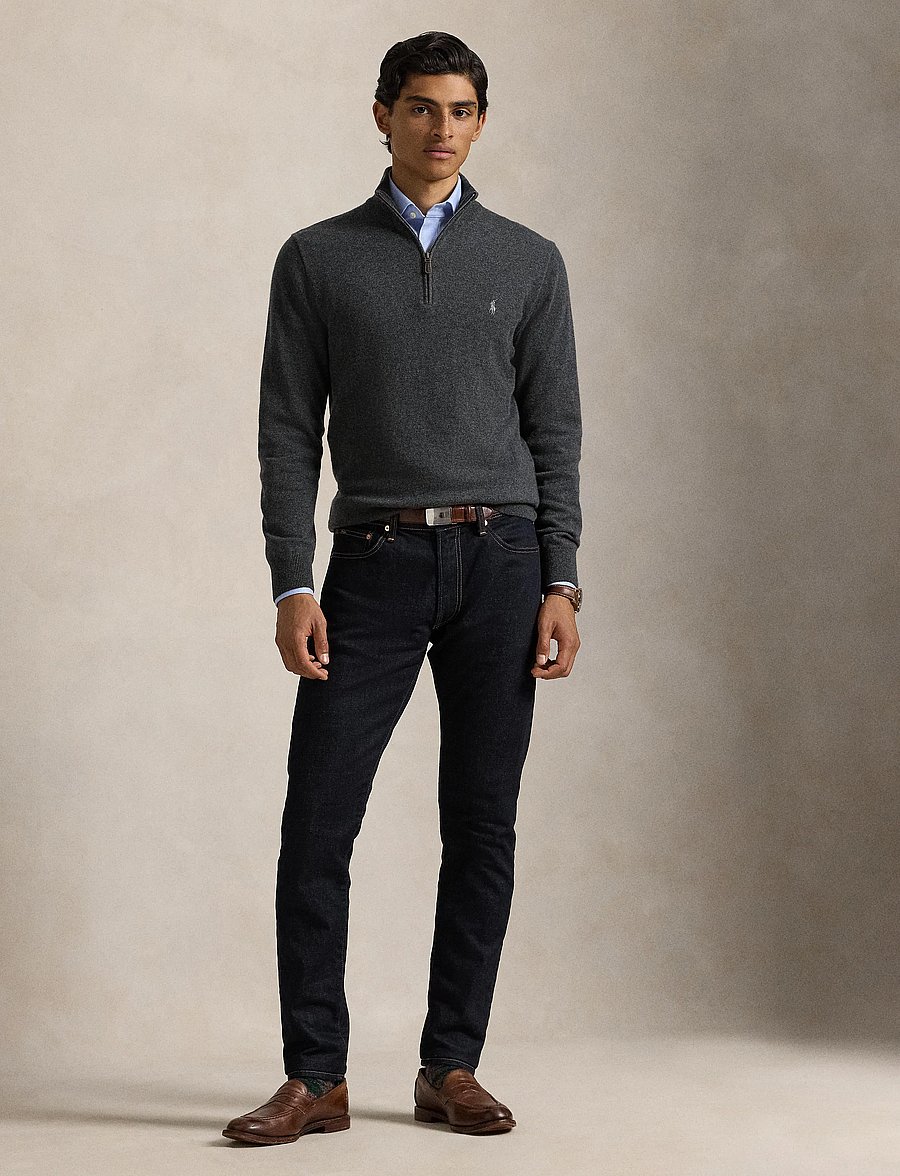 Polo Ralph Lauren - Wool Quarter-Zip Sweater - half zip - dark charcoal hea - 0