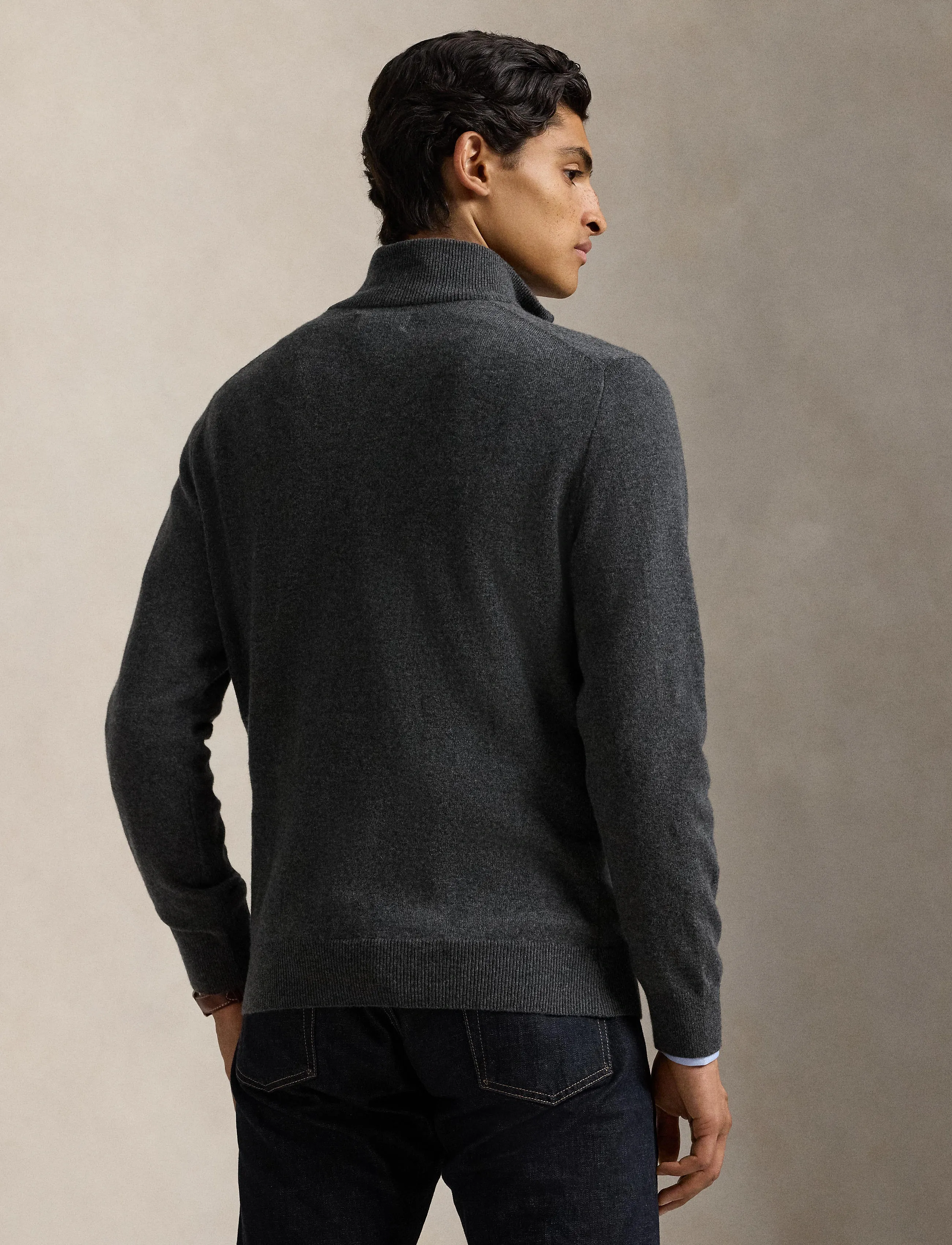 Polo Ralph Lauren - Wool Quarter-Zip Sweater - half zip - dark charcoal hea - 2