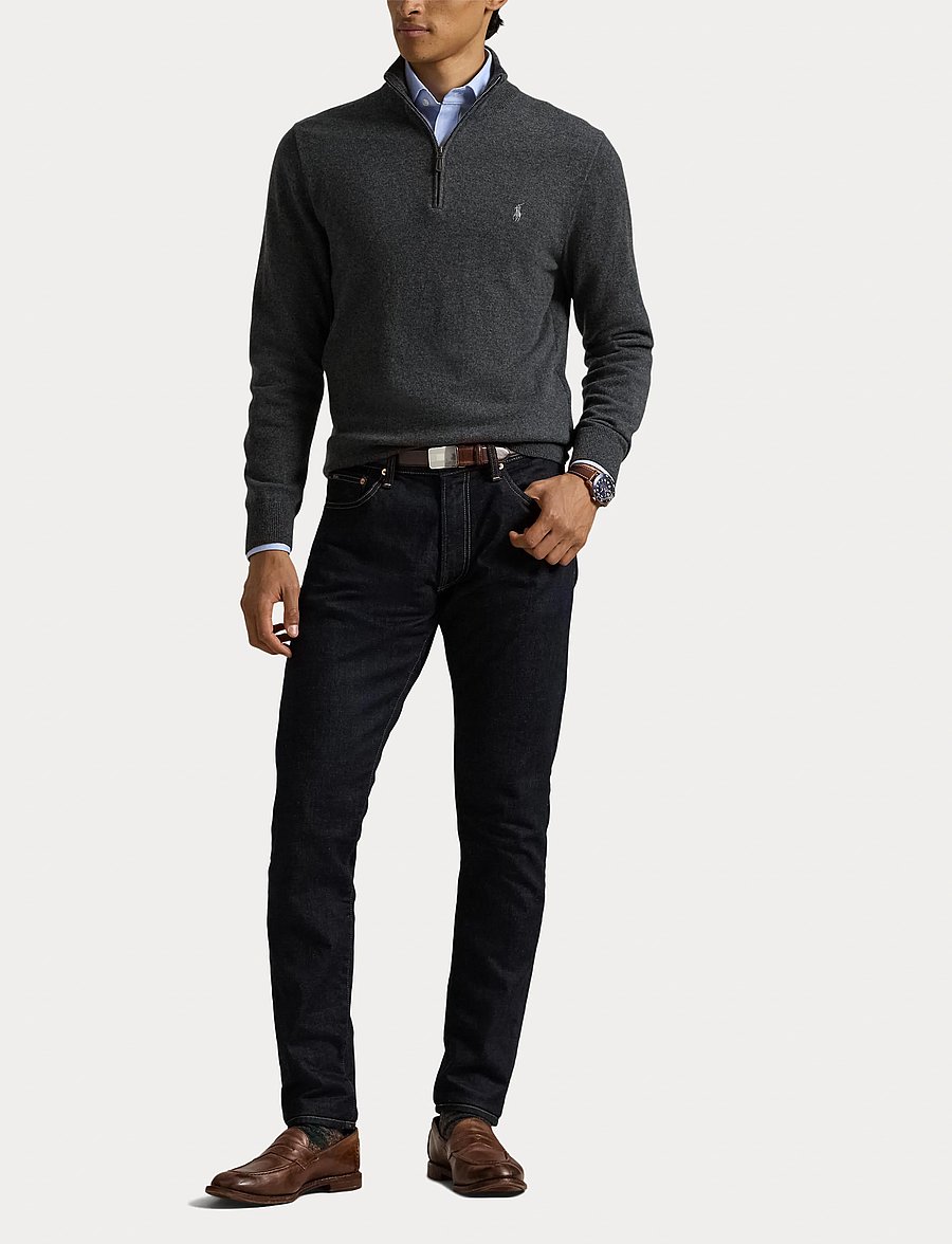 Polo Ralph Lauren - Wool Quarter-Zip Sweater - half zip - dark charcoal hea - 4