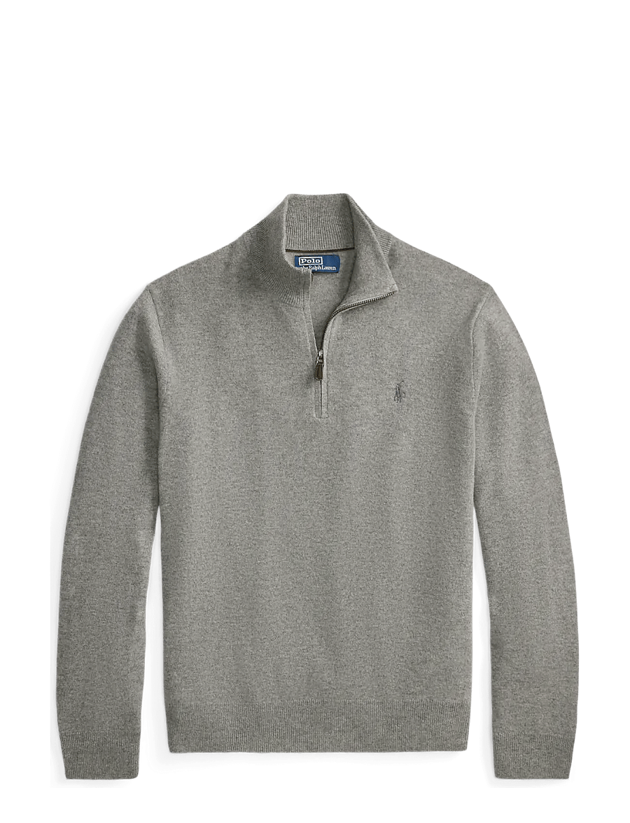 Polo Ralph Lauren - Wool Quarter-Zip Sweater - half zip - fawn grey heather - 1