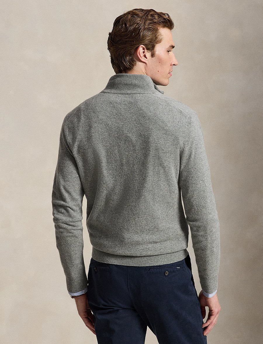 Polo Ralph Lauren - Wool Quarter-Zip Sweater - half zip - fawn grey heather - 2