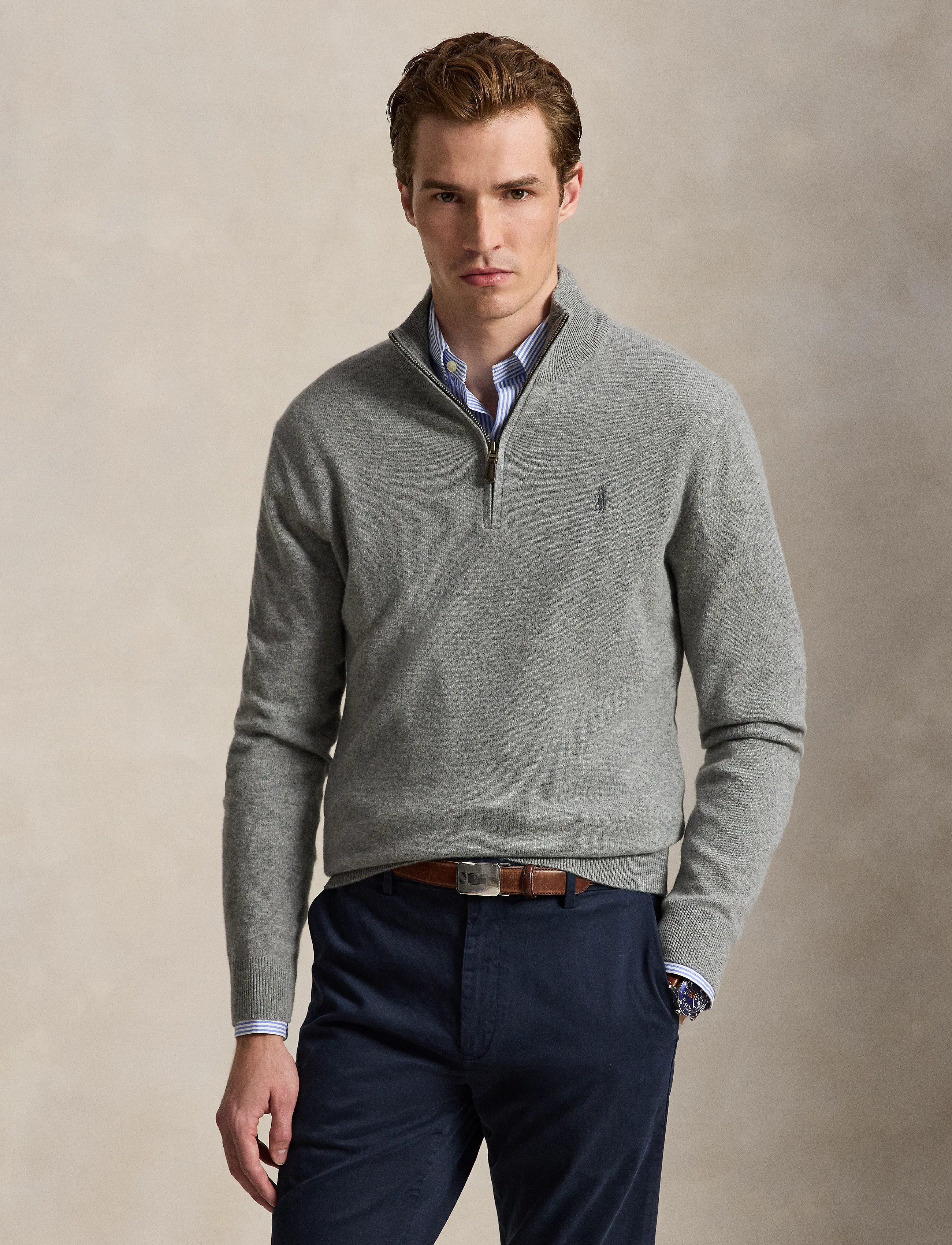 Polo Ralph Lauren Wool Quarter-Zip Sweater stickade tröjor herr – bild 7