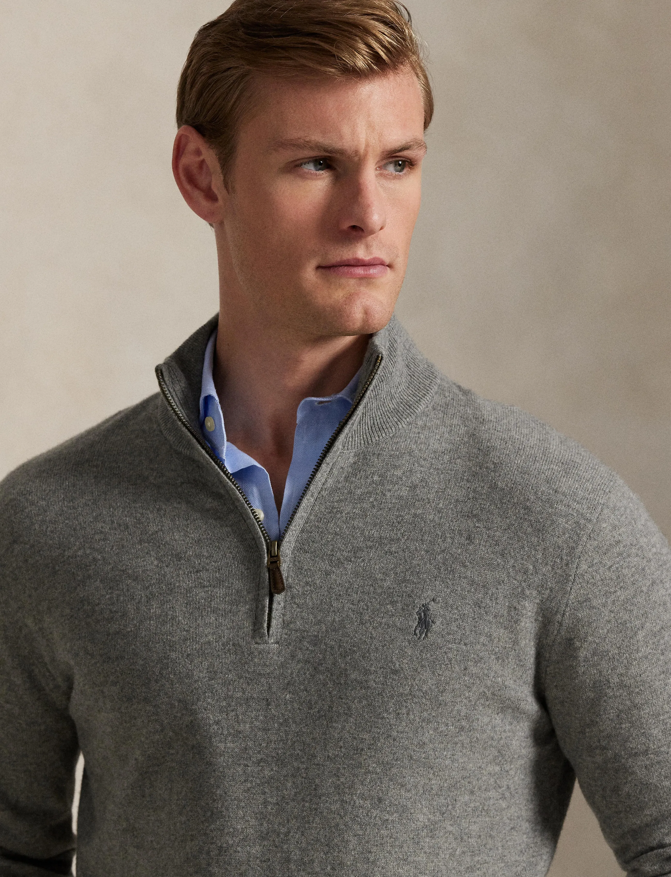 Polo Ralph Lauren Wool Quarter-Zip Sweater stickade tröjor herr – bild 8