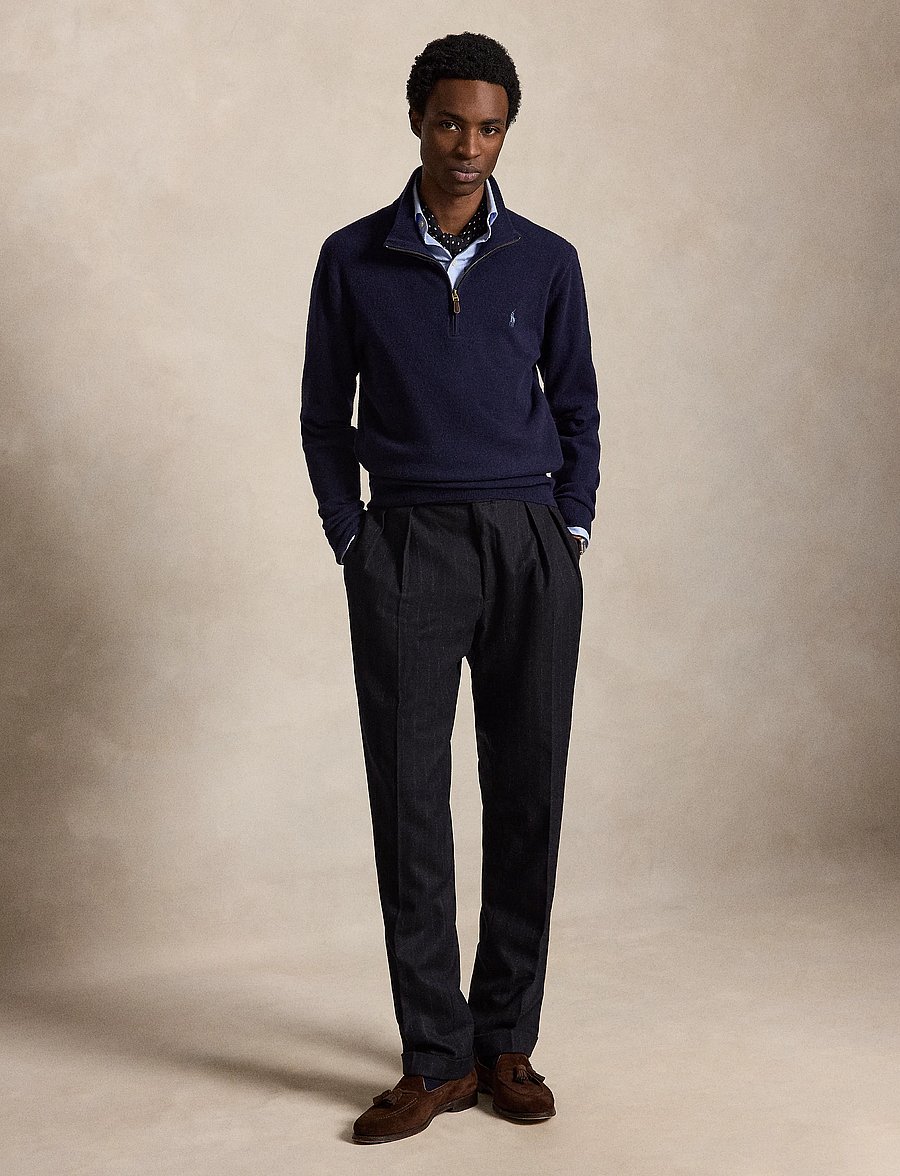Polo Ralph Lauren - 2/27 MERINO RWS-LS HZ PP - half zip - hunter navy - 0