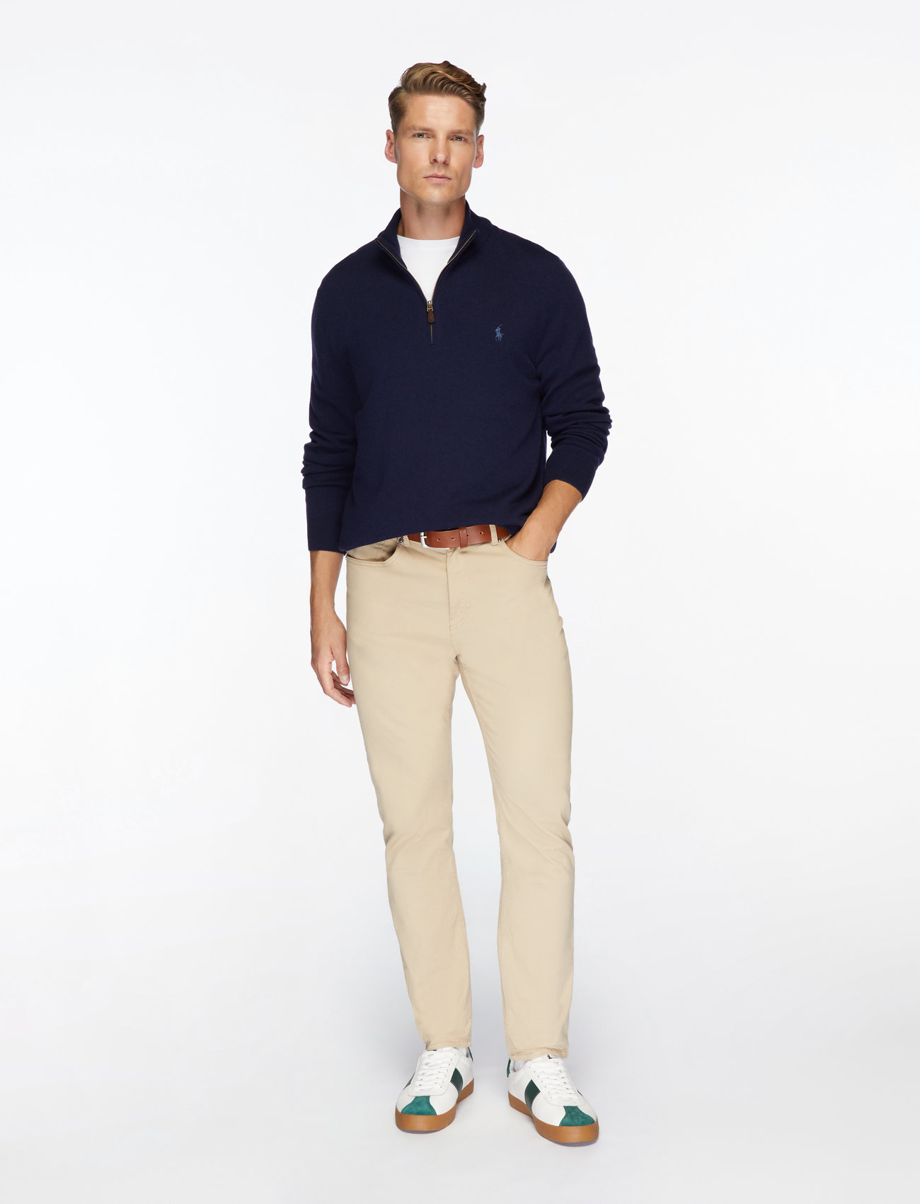 Polo Ralph Lauren - Wool Quarter-Zip Sweater - hálfrenndar peysur - hunter navy - 3